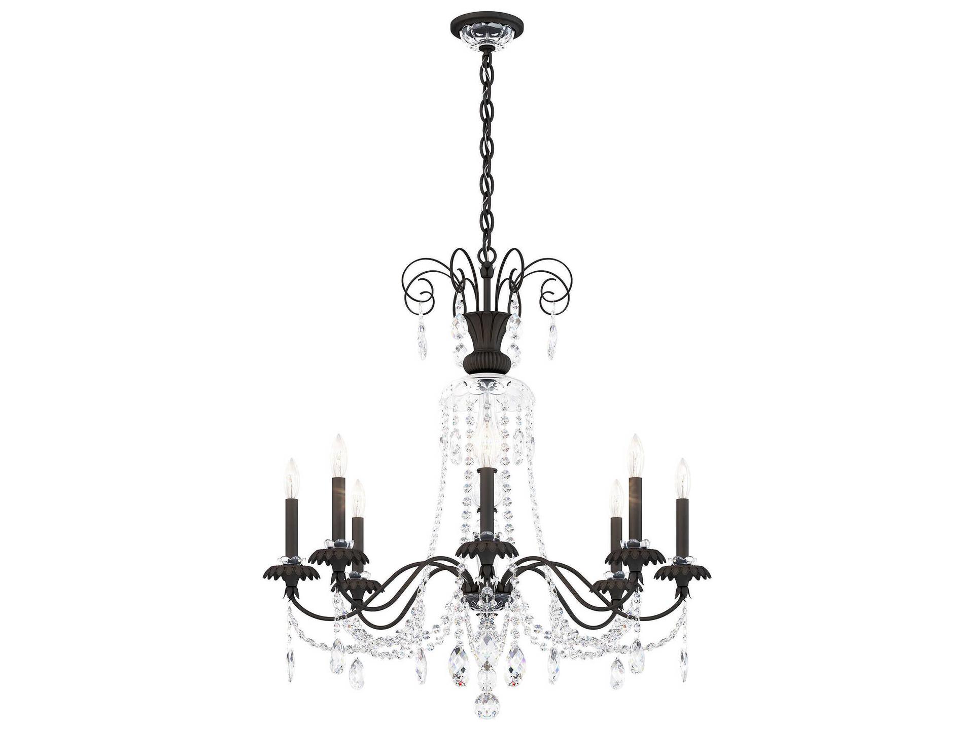 Helenia 8-Light Crystal Chandelier in Black with Heritage Handcut Crystal