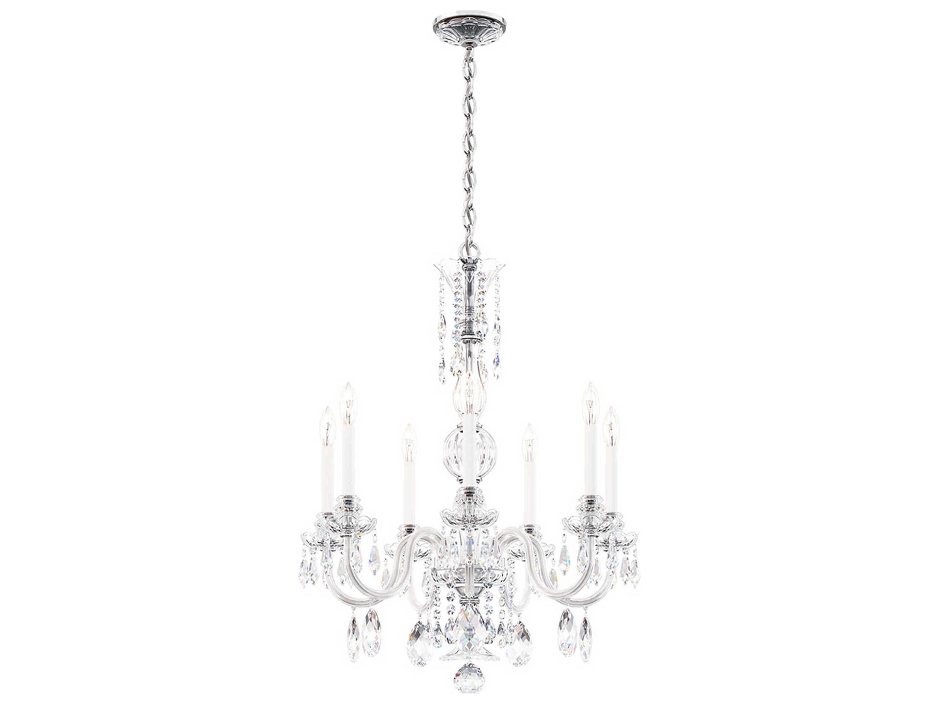 Hamilton Nouveau 7-Light Crystal Chandelier in Polished Silver with Heritage Handcut Crystal