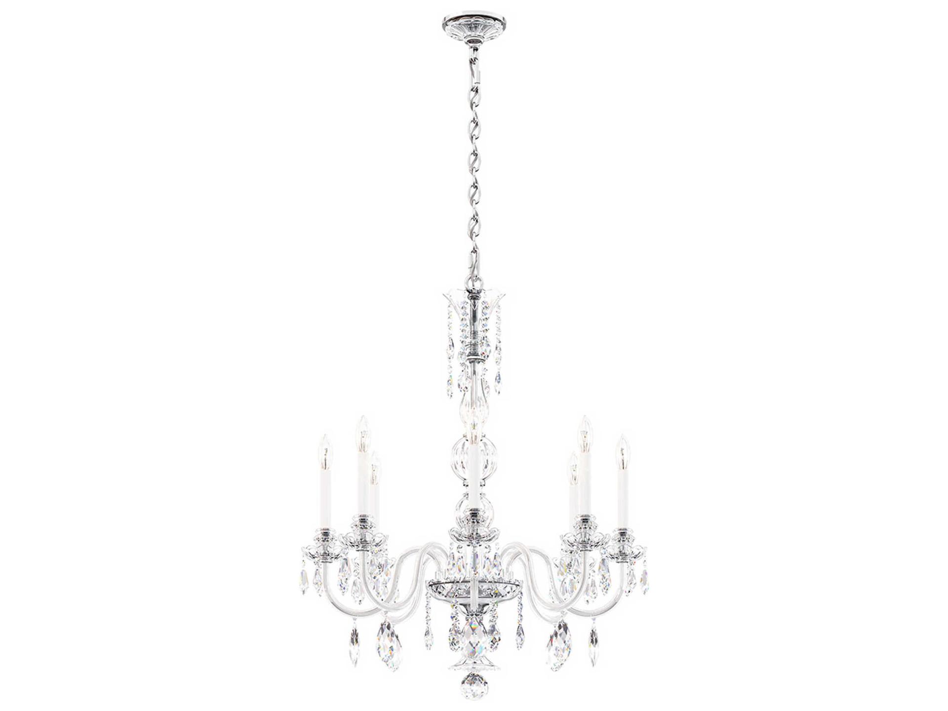 Hamilton Nouveau 8-Light Crystal Chandelier in Polished Silver