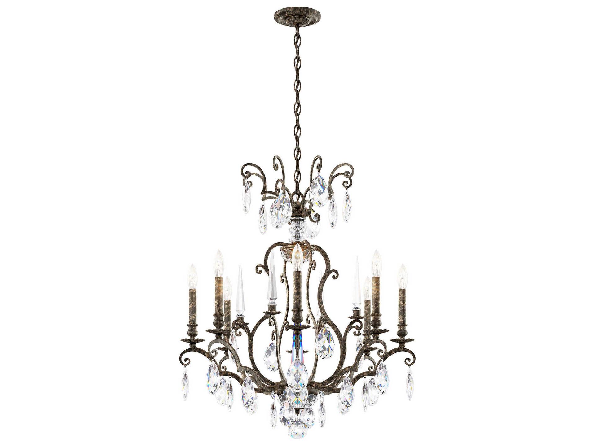 8-Light Renaissance Nouveau Candelabra Chandelier in Heirloom Bronze