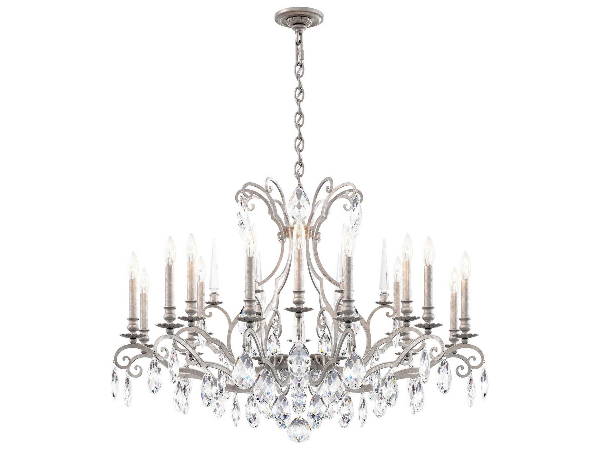 Renaissance Nouveau 18-Light Grand Chandelier in Antique Silver