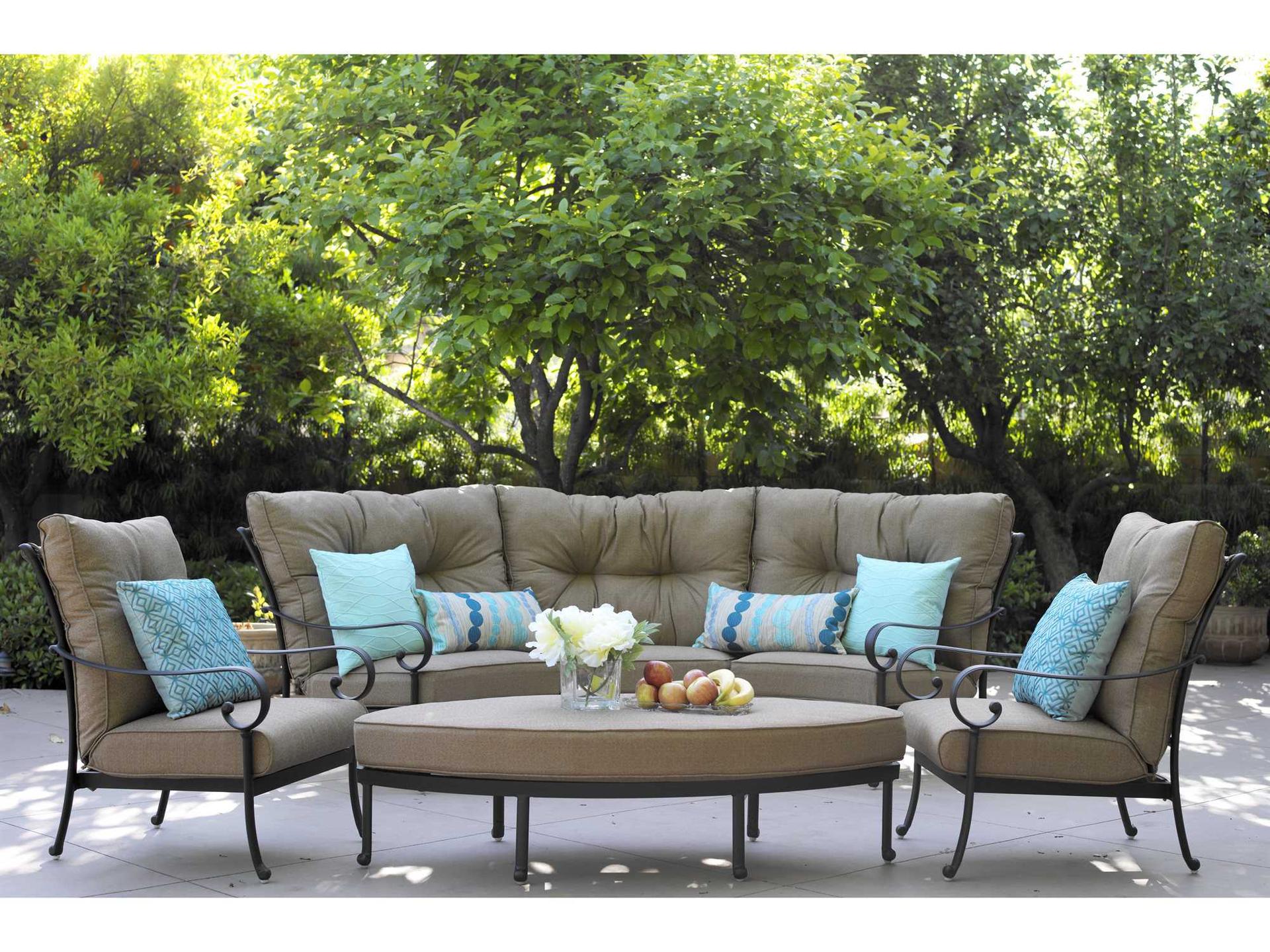 Darlee Outdoor Living Santa Anita Antique Bronze Cast Aluminum Lounge Set