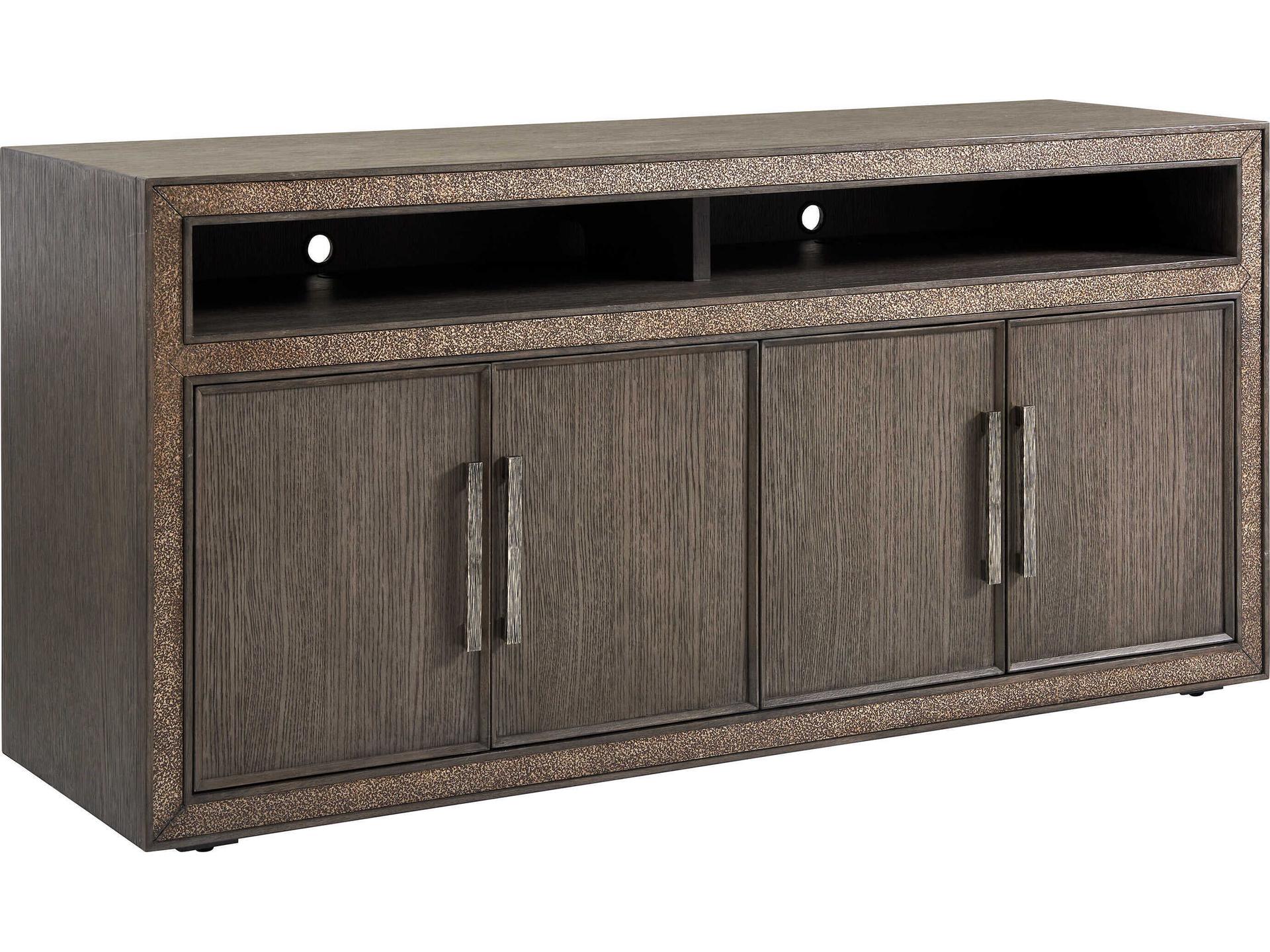Studio Designs Hampton 66-Inch Oak Wood Media Console in Graphite
