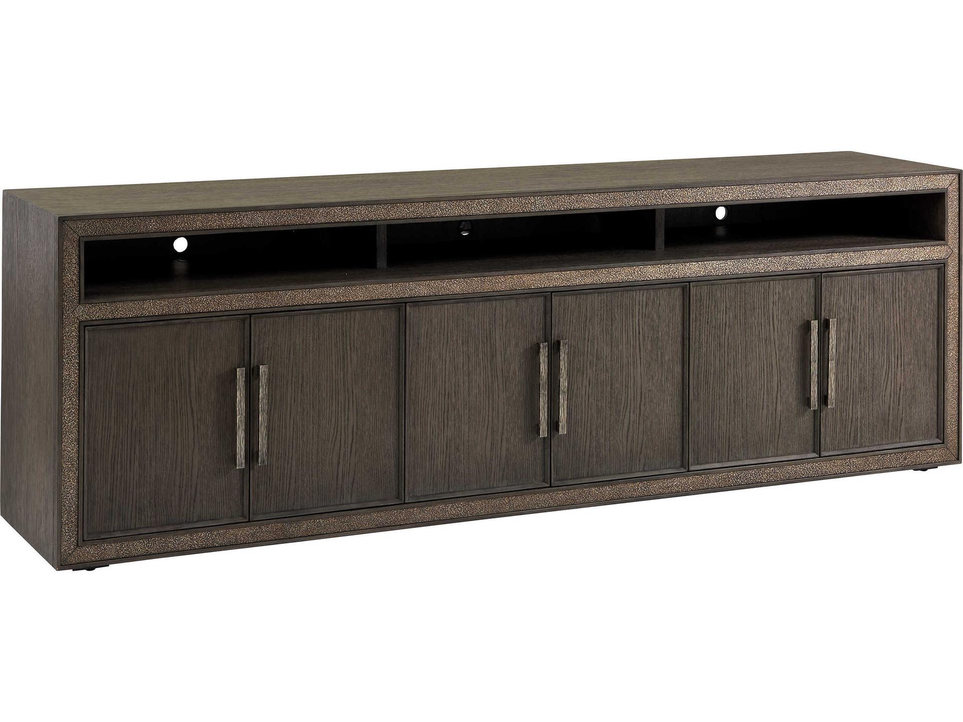 Studio Designs Hampton Long 96-Inch Media Console in Rich Graphite Oak
