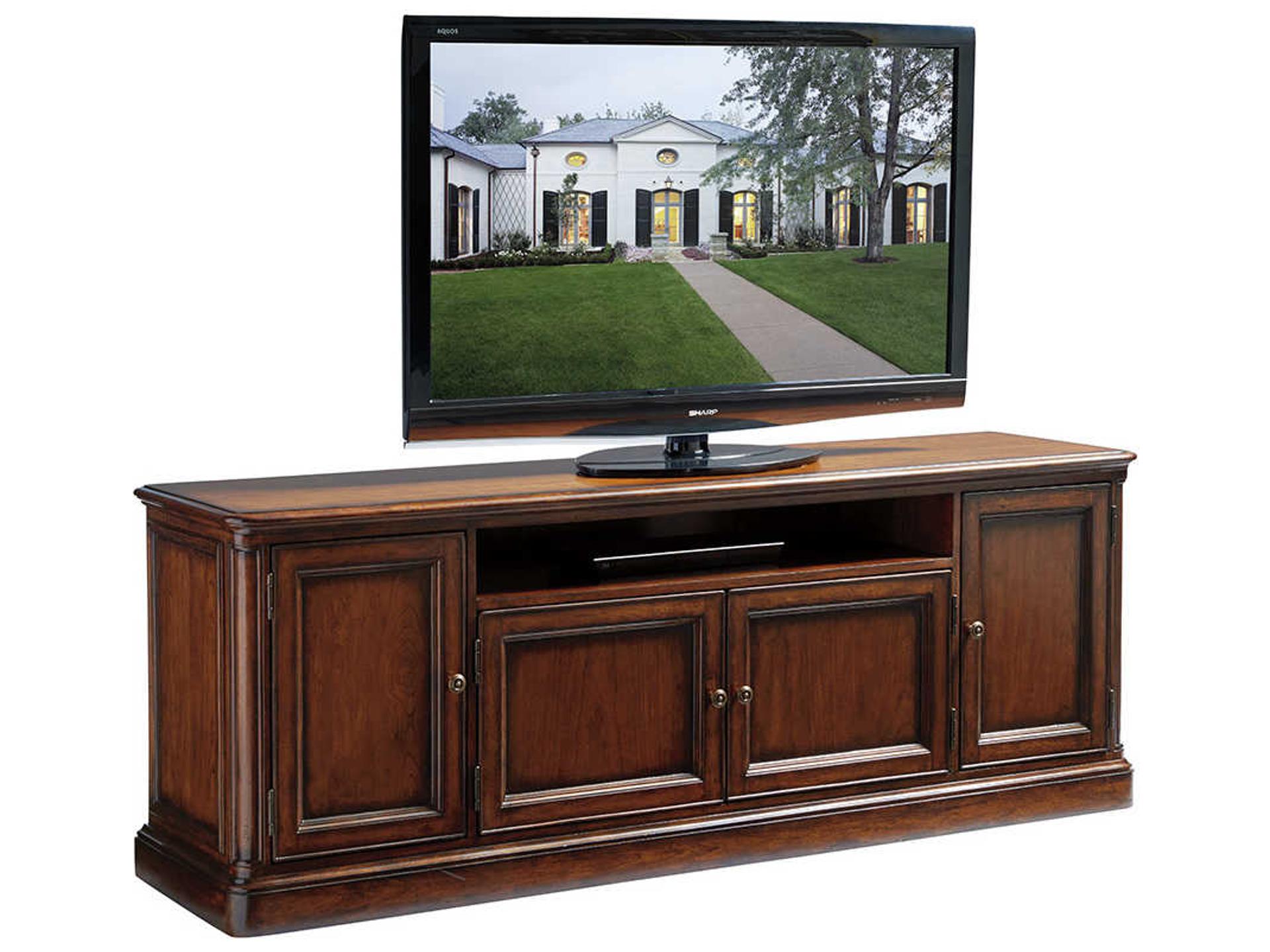 Richmond Hill 78-Inch Cherry Wood Media Console with Aged Bronze Hardware