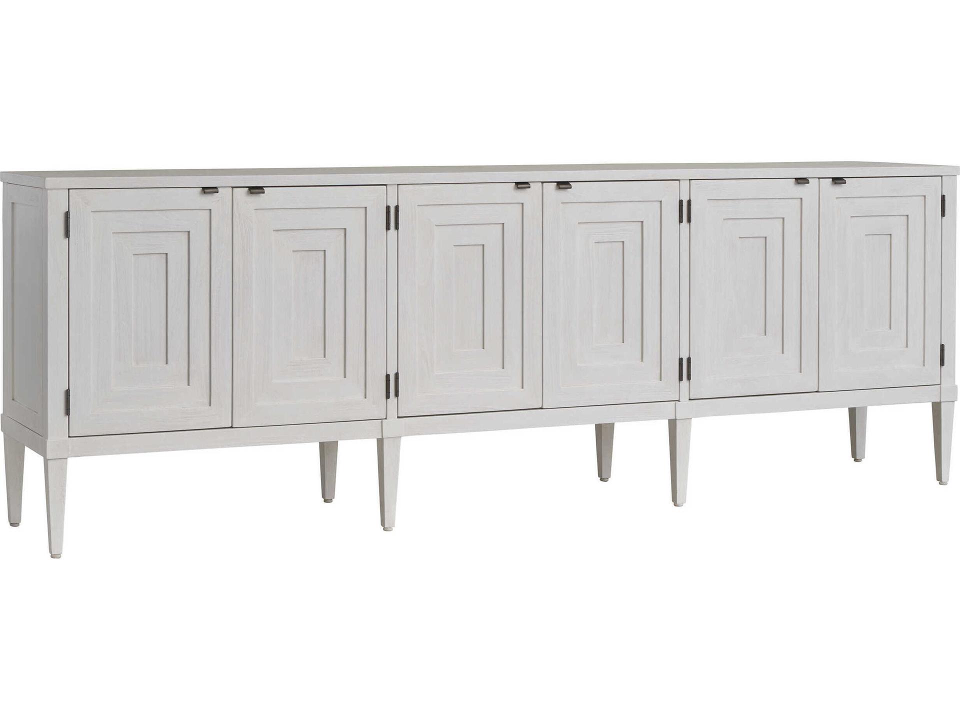 Sanibel 99-Inch Creamy White Media Console with 6 Doors