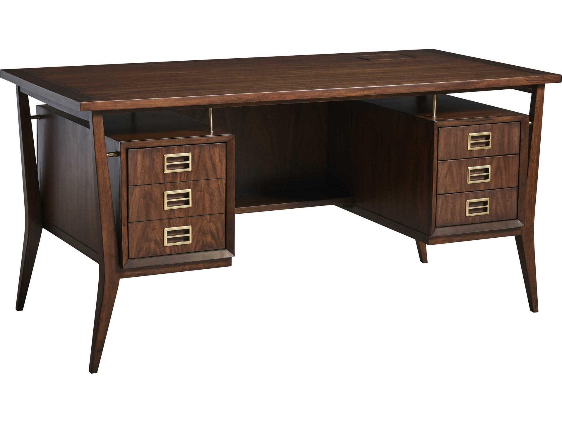 Studio Designs Cranbrook Writing Desk in Rich Brown Walnut Wood