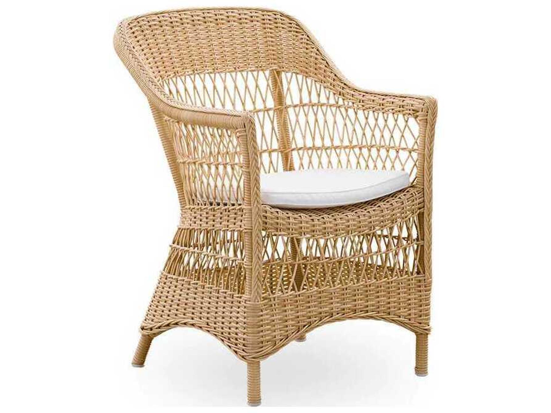 Georgia Garden Aluminum Rattan Natural Charlot Outdoor Patio Dining Arm Chair