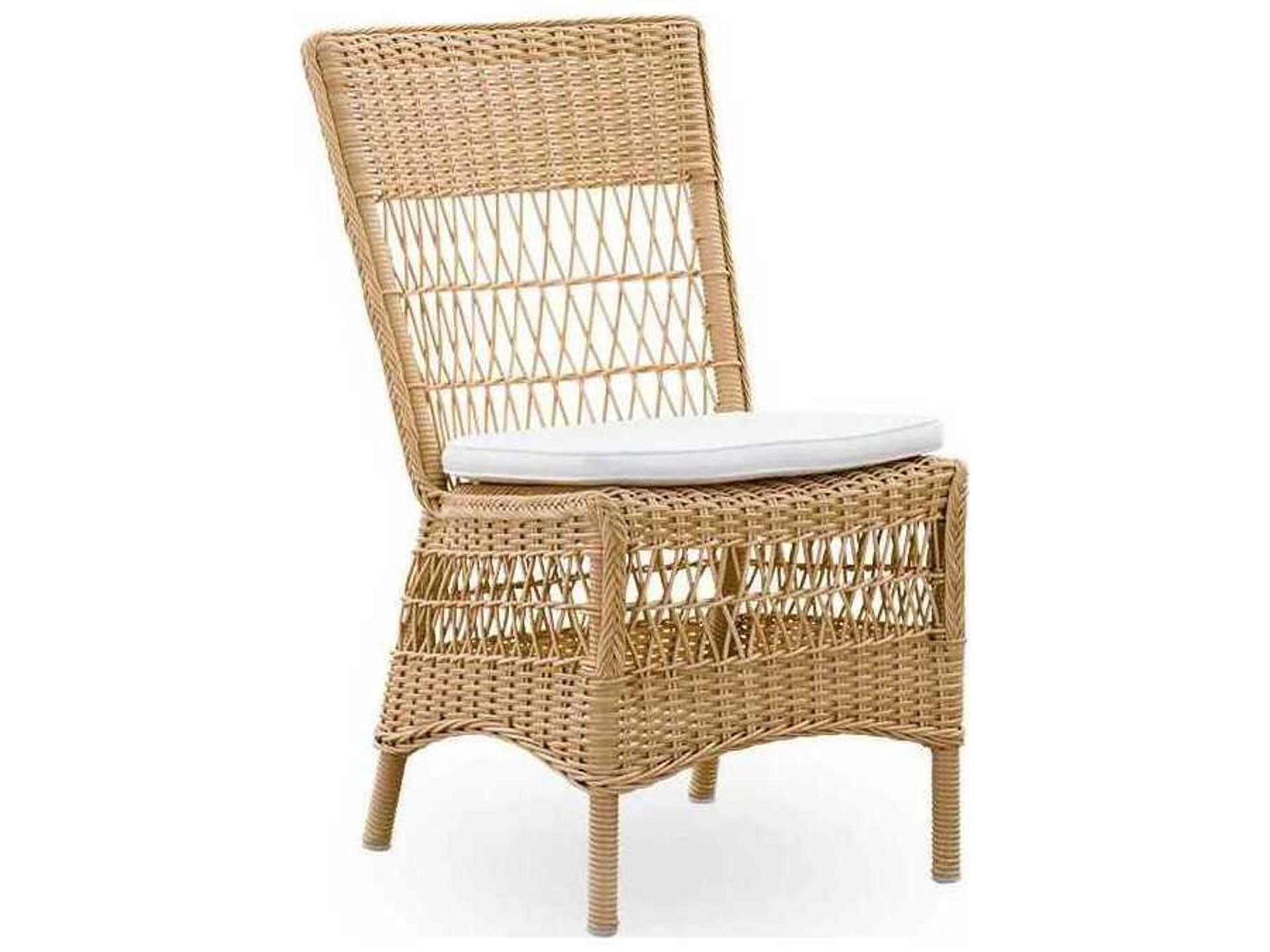 Georgia Garden Aluminum Rattan Natural Marie Outdoor Patio Dining Side Chair