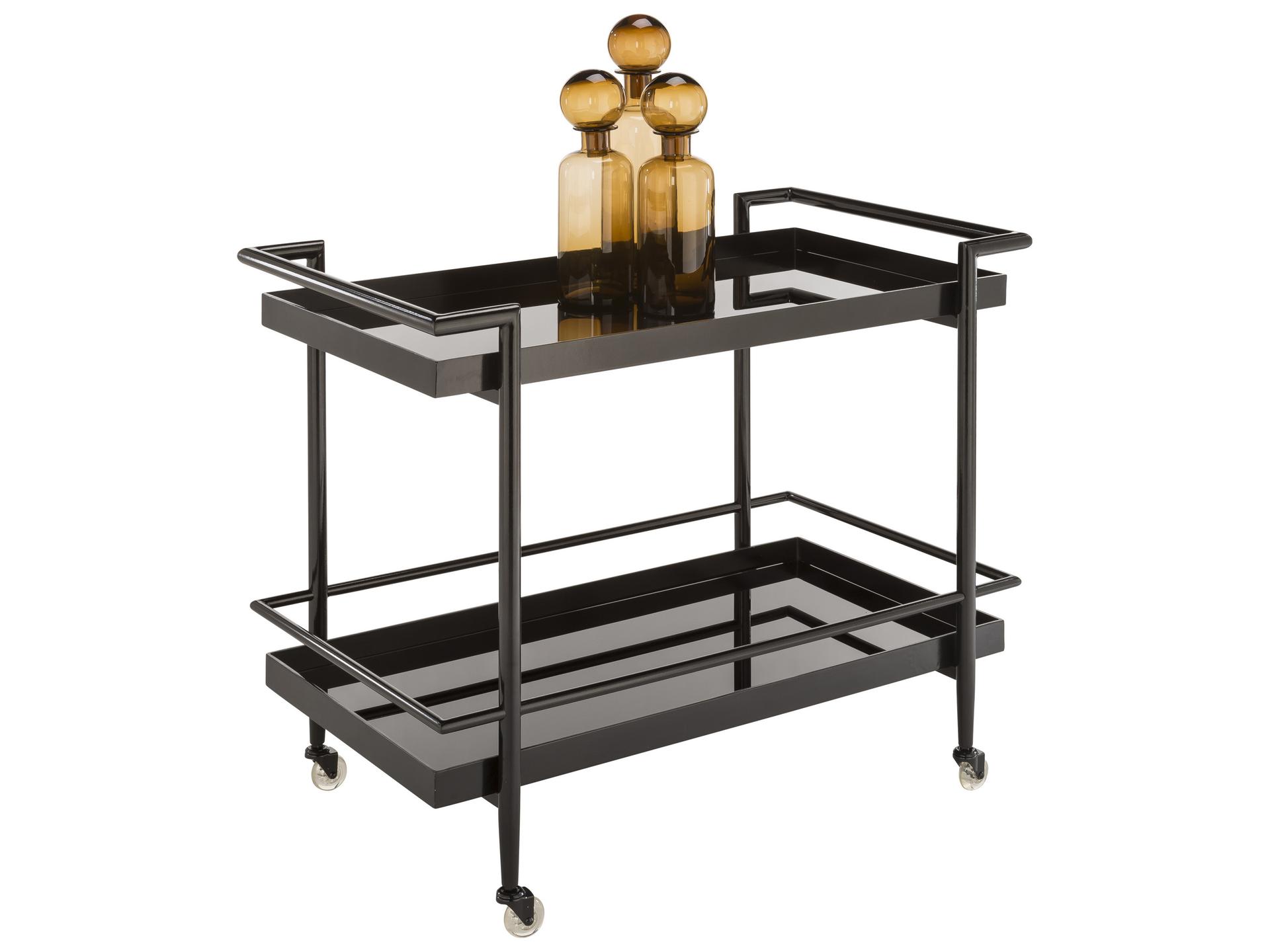 Ikon Glass Black Bar Cart