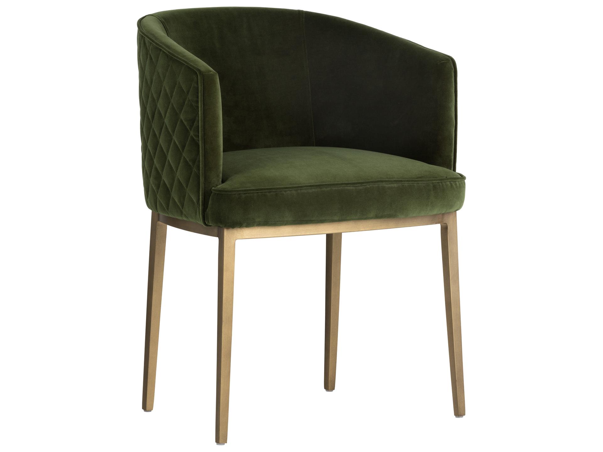 Mixt Cornella Green Upholstered Arm Dining Chair