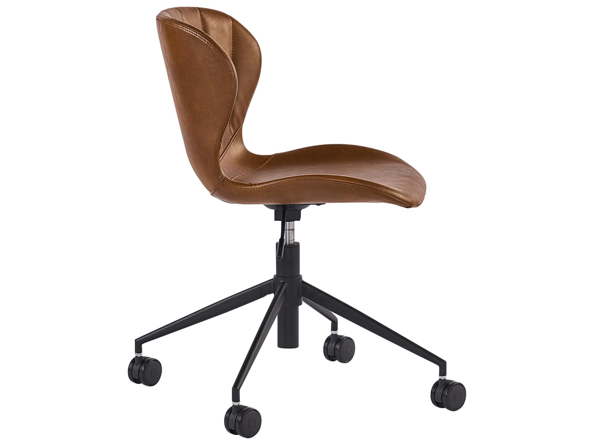 Sunpan Junction Brown Faux Leather Adjustable Computer Office Chair