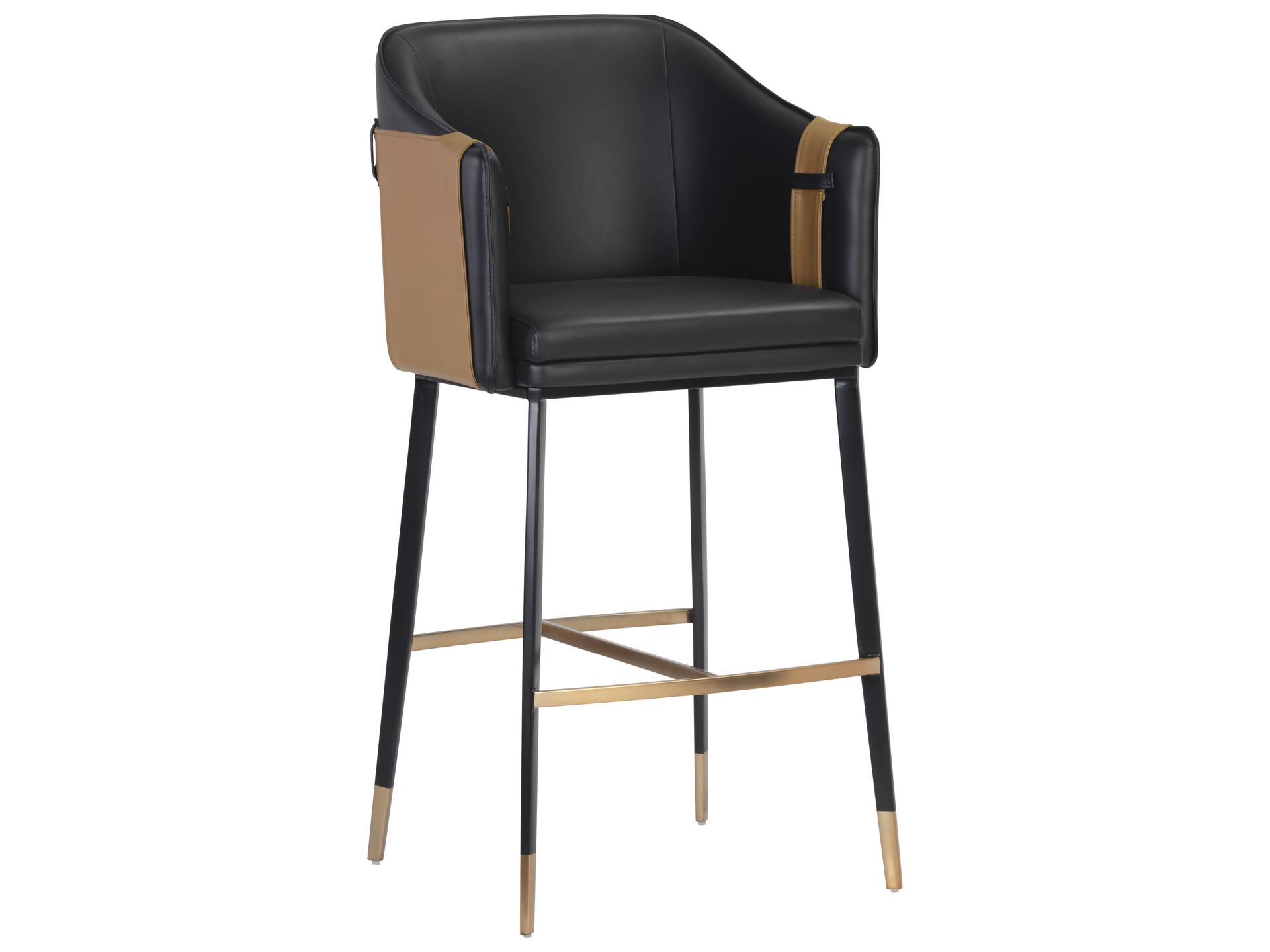 Ikon Carter Napa Black Cognac Bar Stool