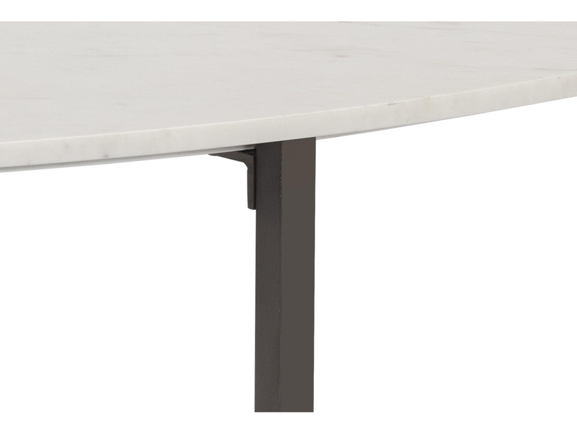 Sunpan Kiara Oval Marble White Gunmetal Coffee Table