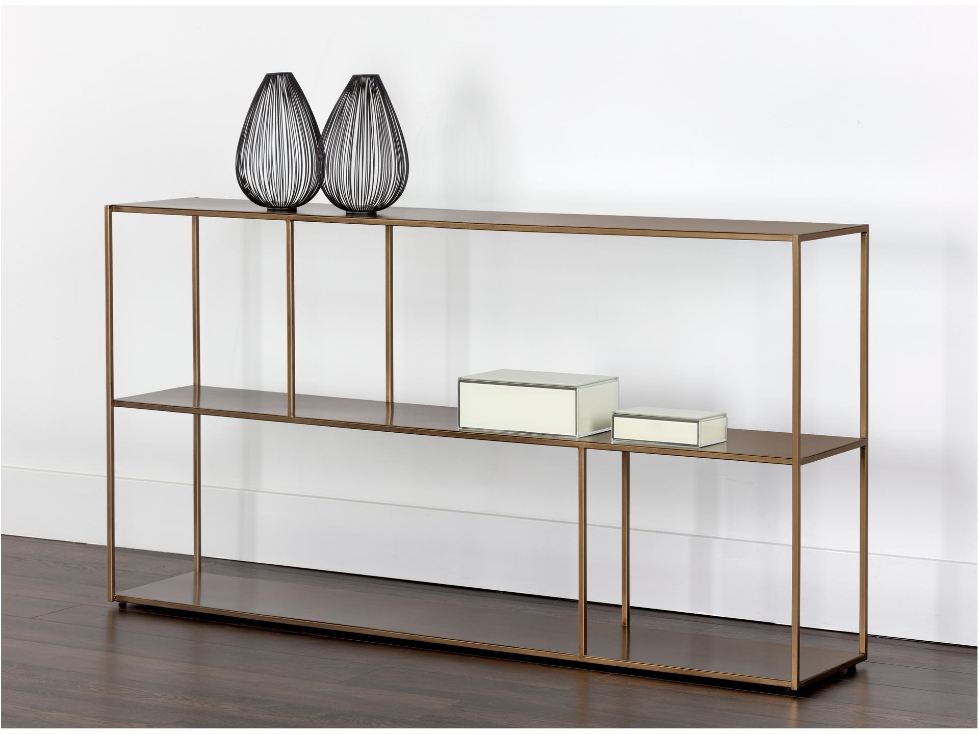 Sunpan Mixt Antique Brass Bookcase