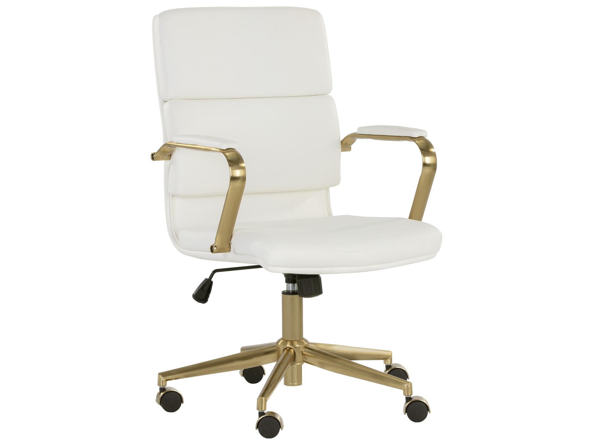 Kleo Office Chair Swivel in White Faux Leather