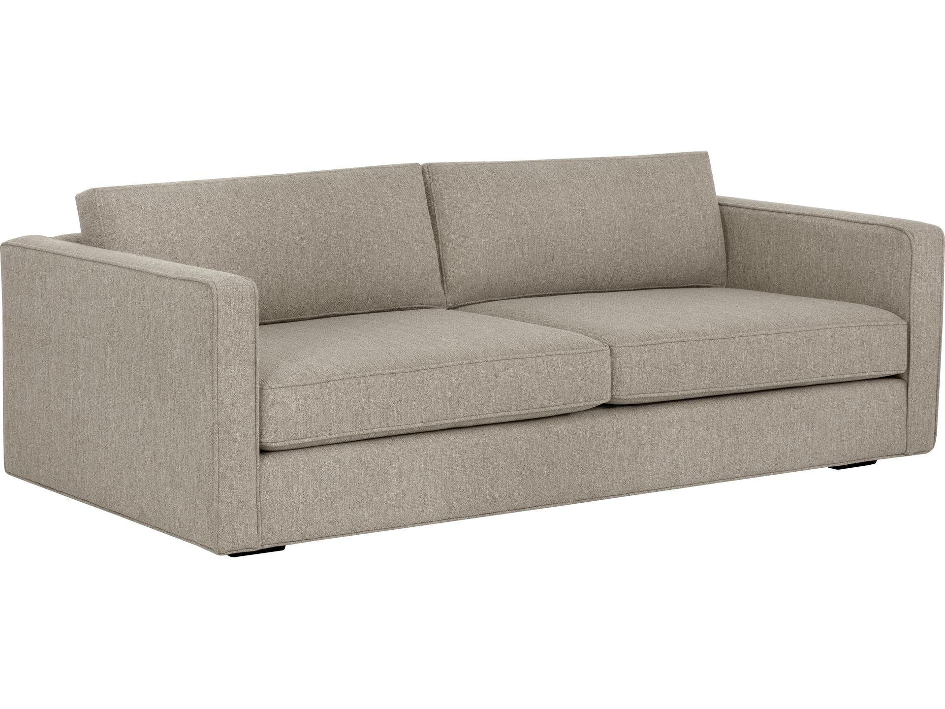 Adrian 3-Seat Liv Wicker Performance Fabric Sofa in Espresso Beige