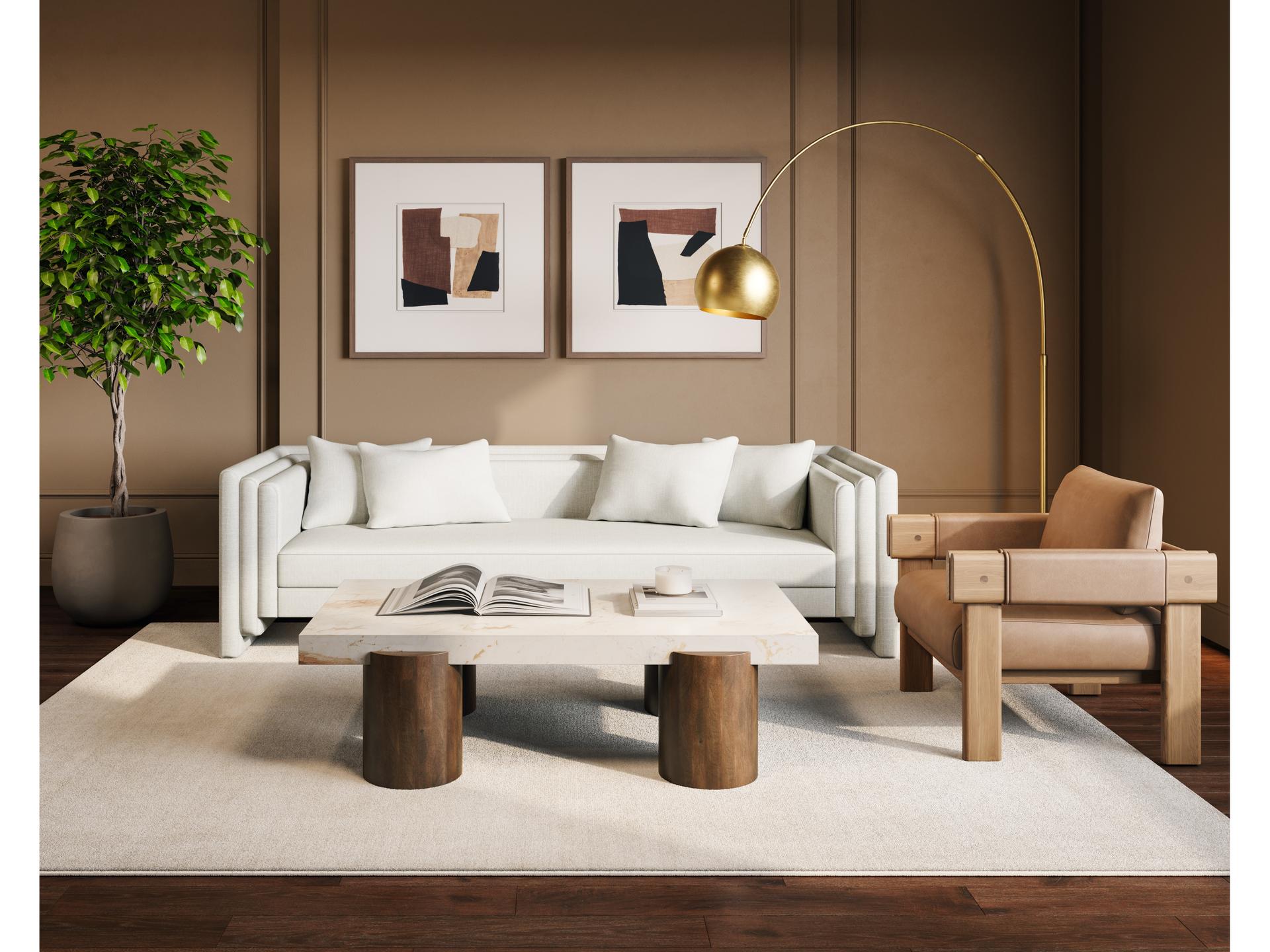 Sunpan Vern Brass Floor Lamp