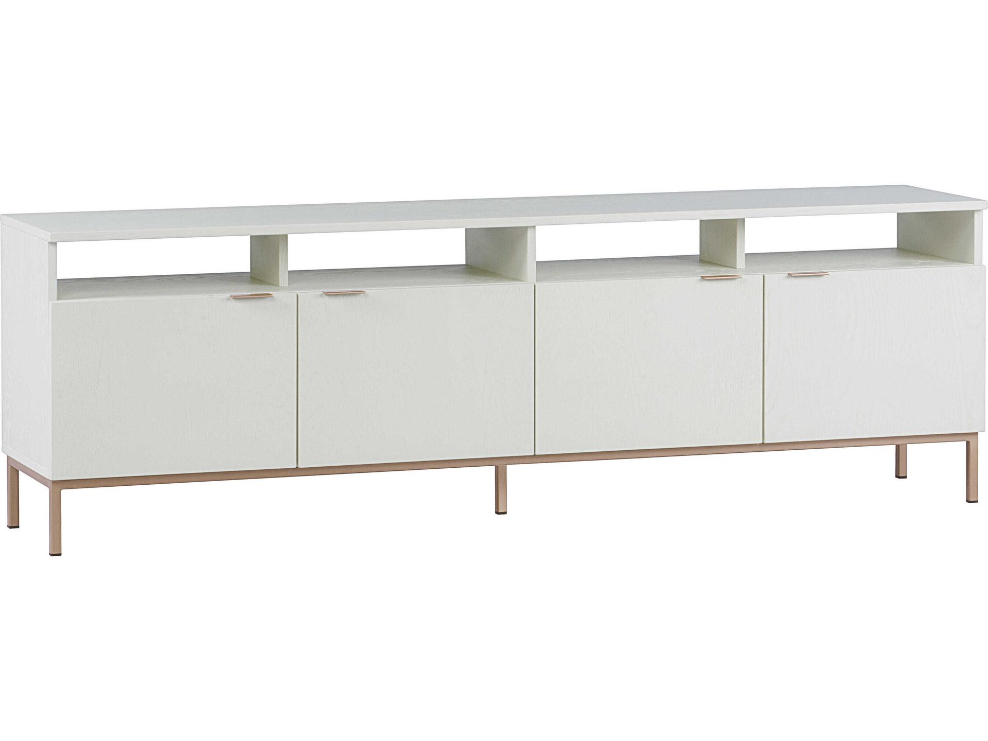 Artezia Ambrose 72" Oak Wood Cream Champagne Gold Media Console