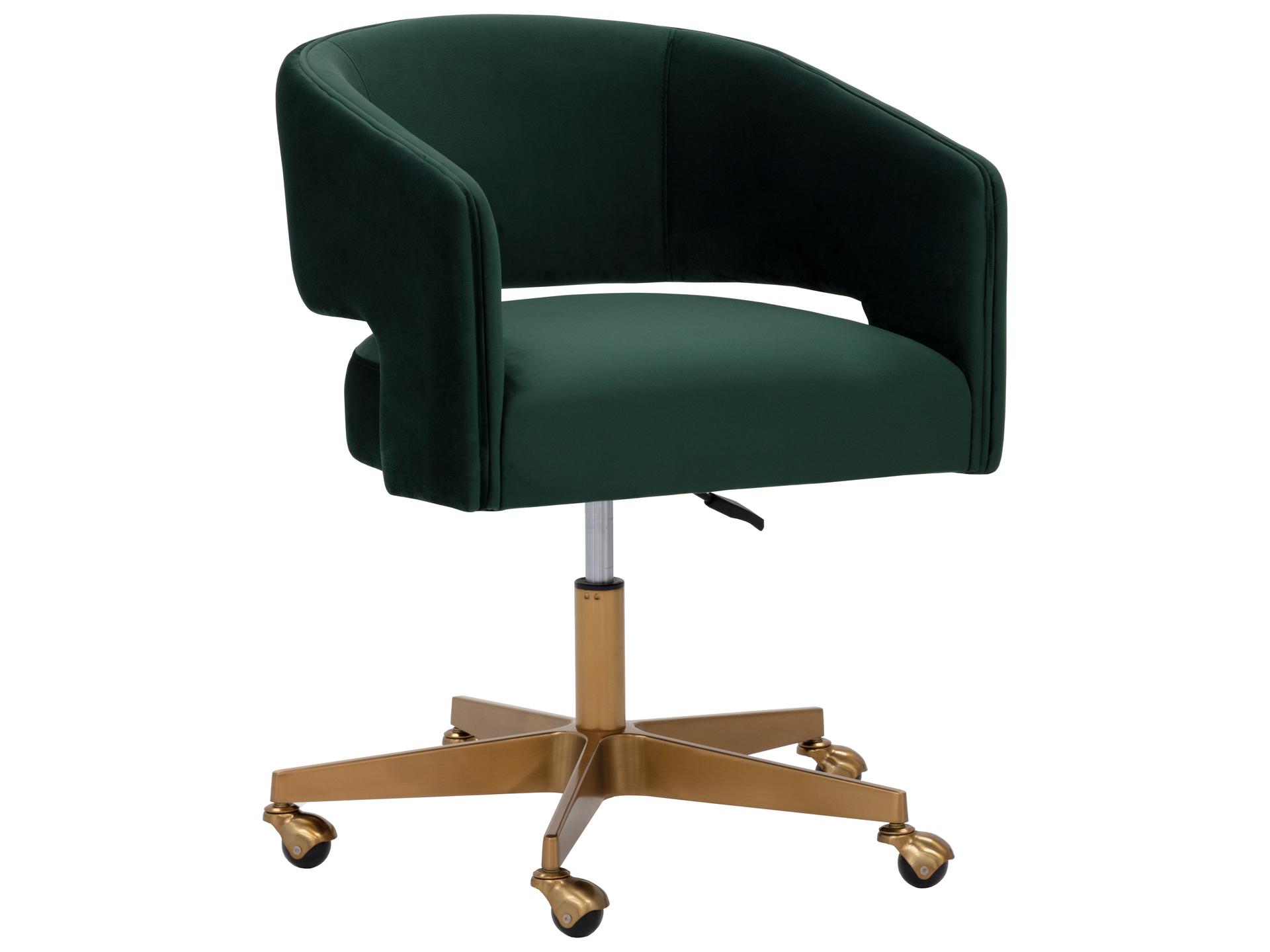 Claren Deep Green Sky Upholstered Adjustable Computer Chair