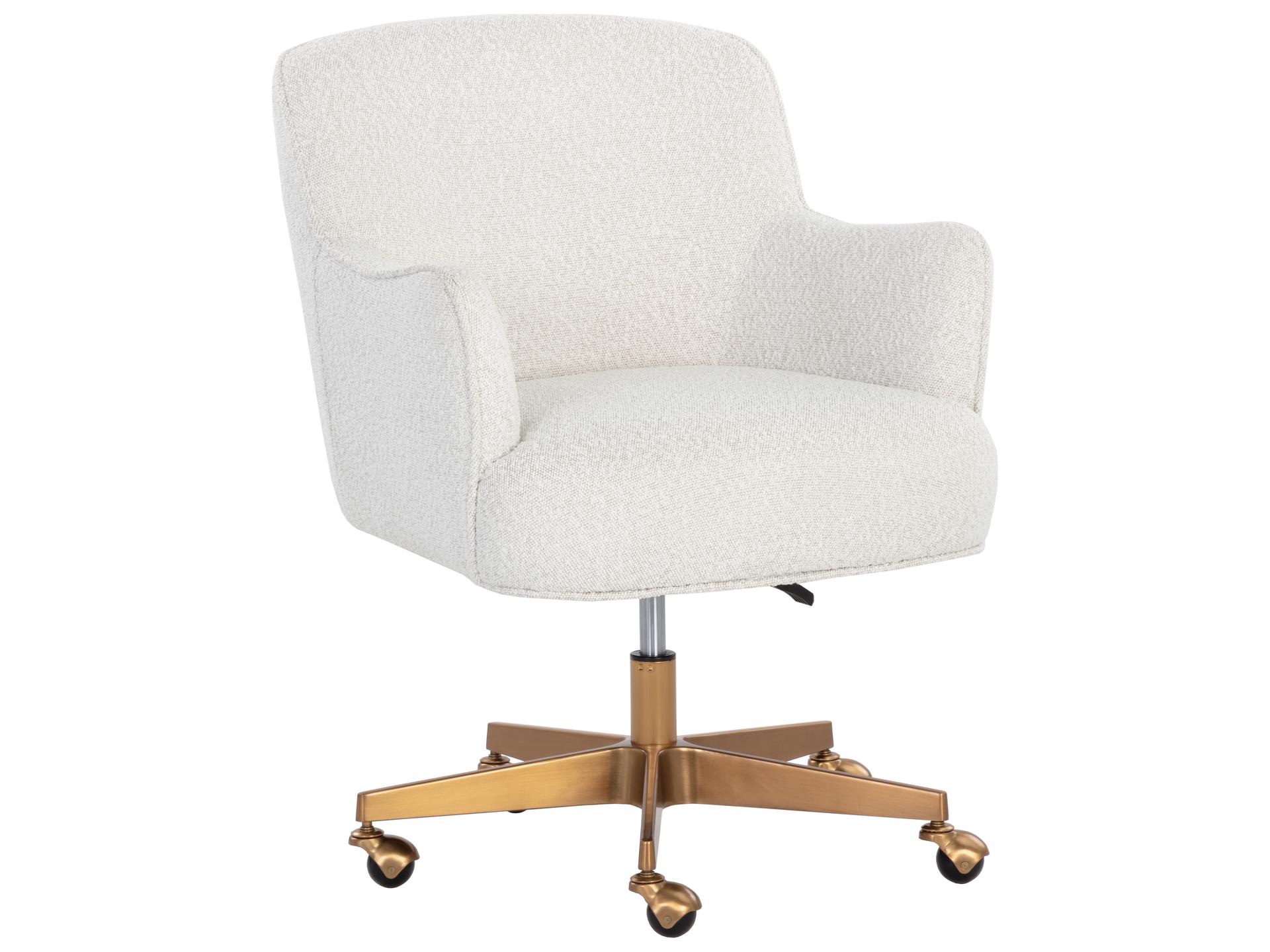 Karina Copenhagen White Upholstered Adjustable Coumputer Chair