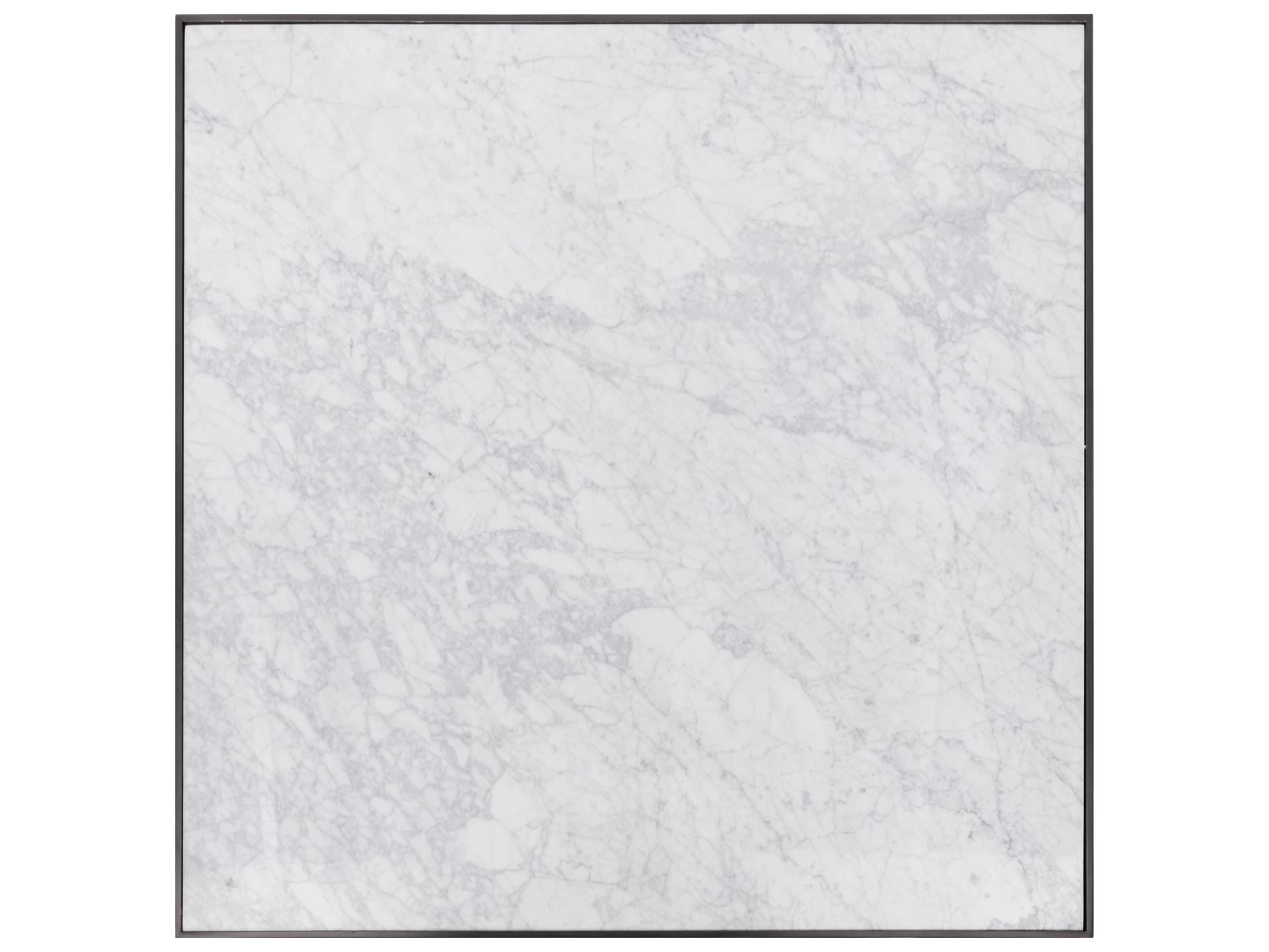 Selah Square Marble White Black Coffee Table