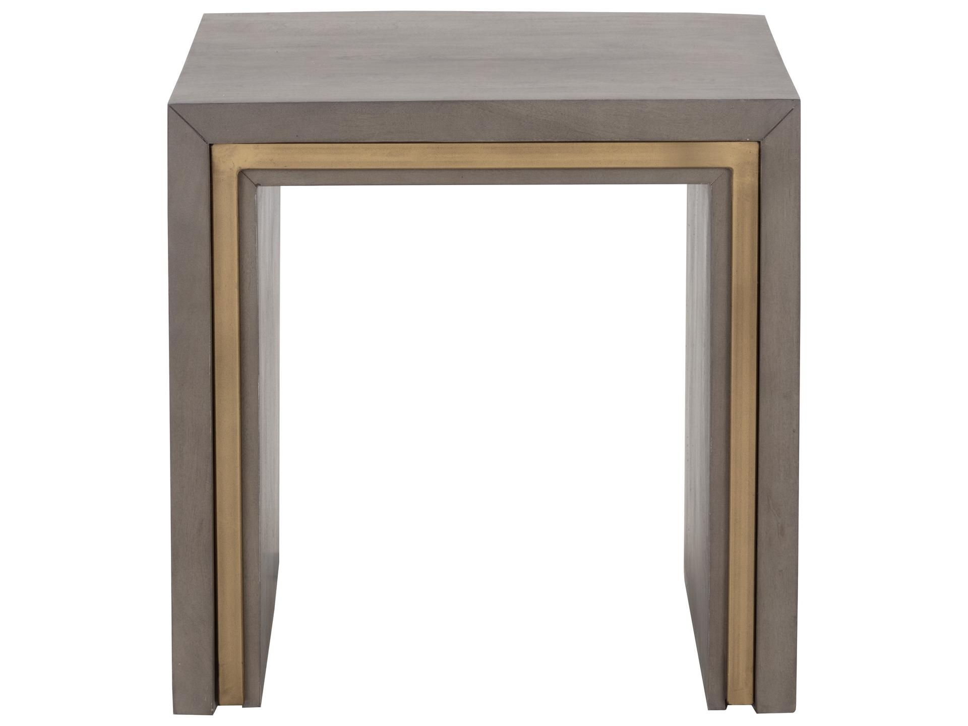 Hilbert Square Wood Grey End Table