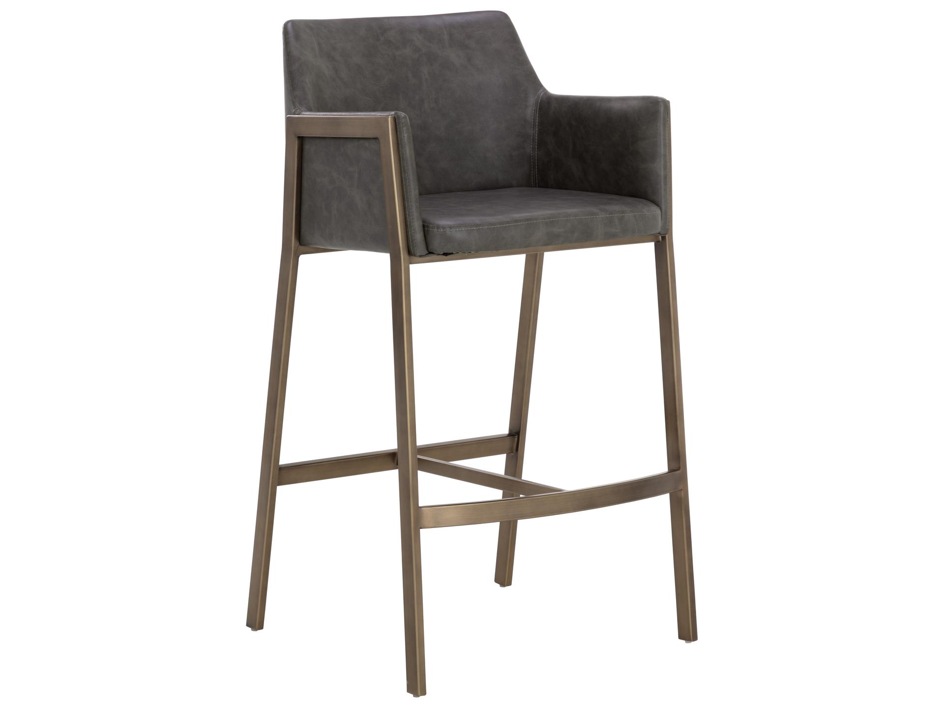 Bernadette Barstool in Kendall Grey Faux Leather