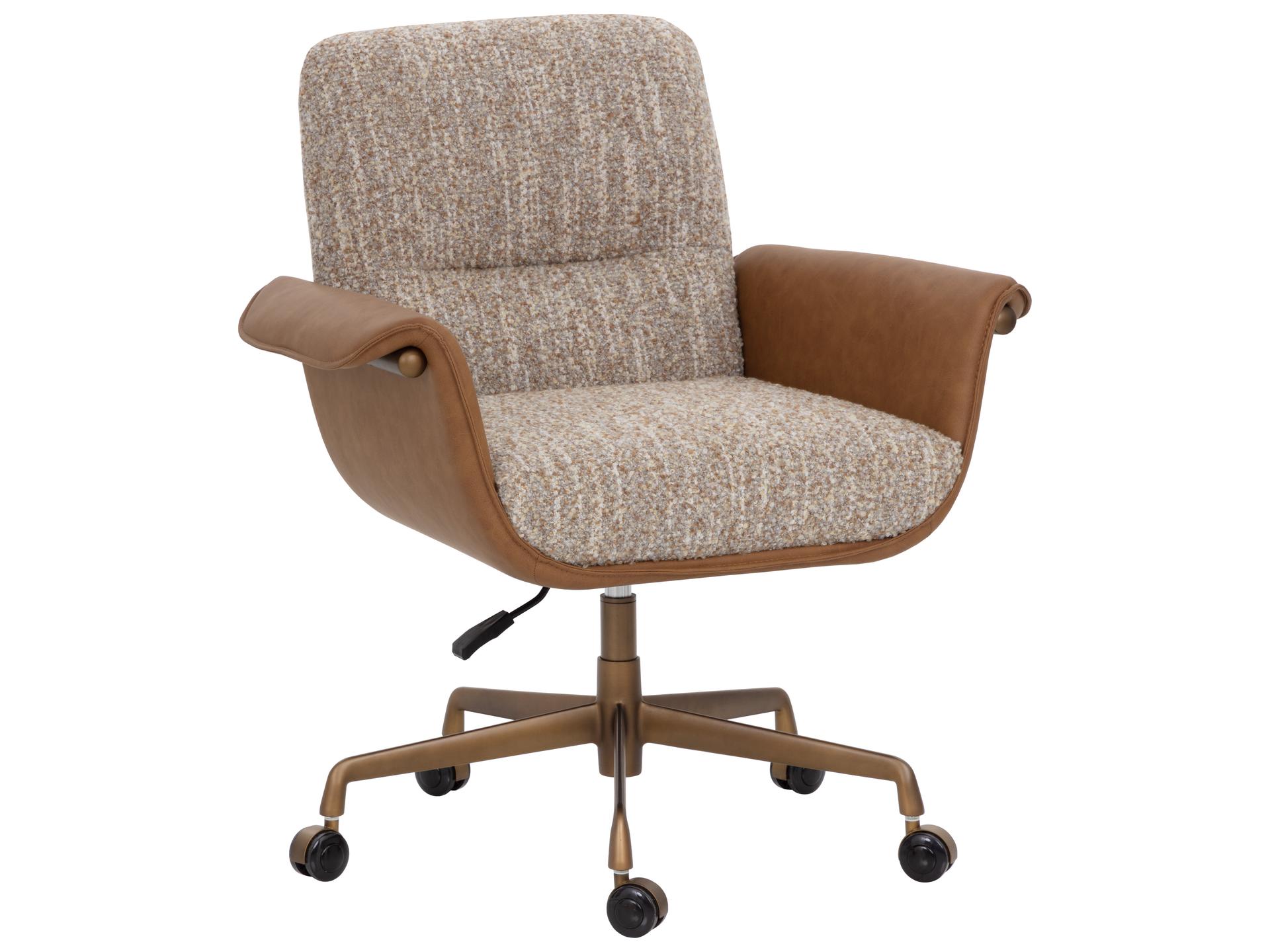 Lomax Office Chair in Holden Dusty Greige / Milliken Cognac