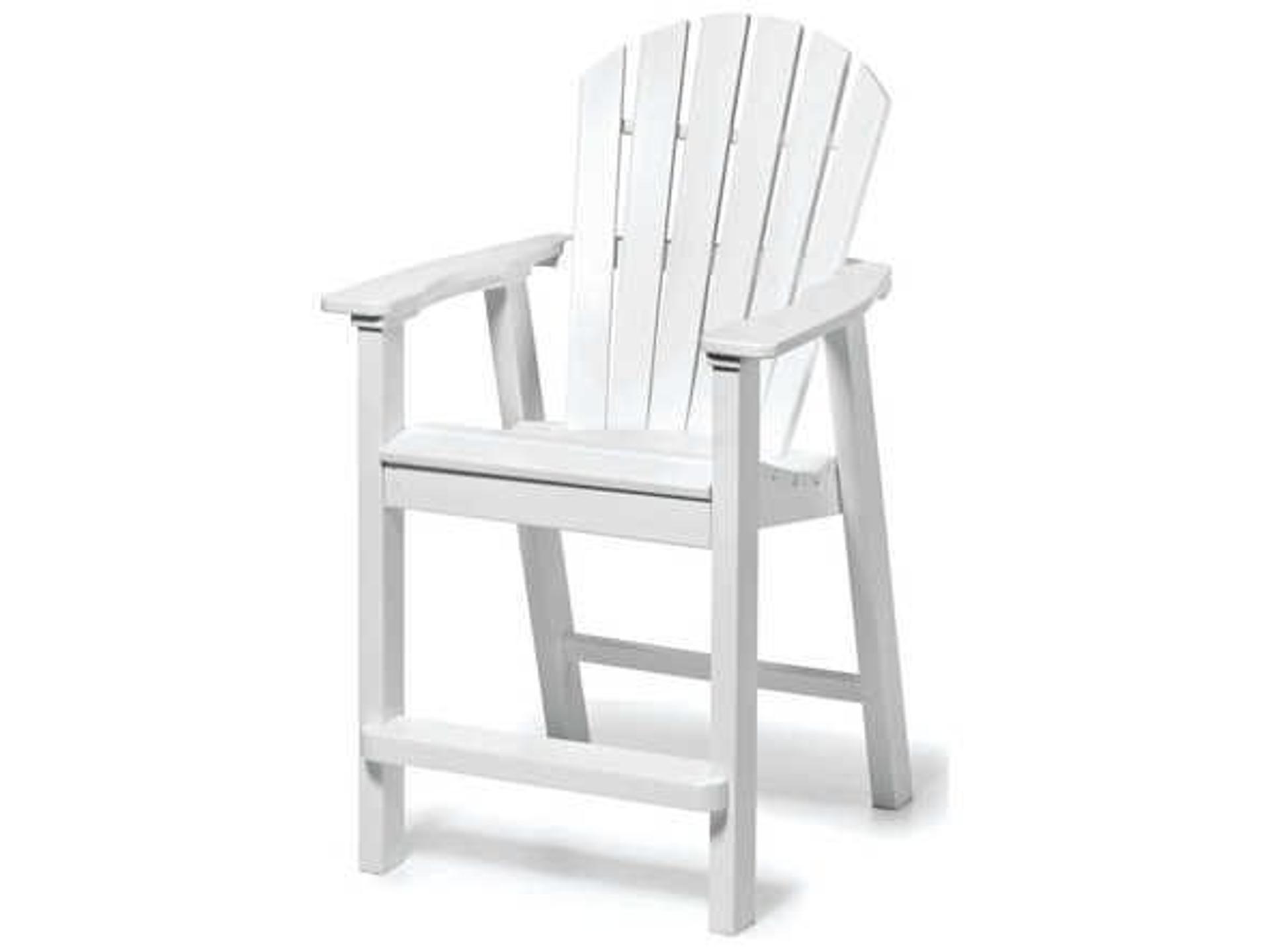 Seaside Casual Shellback Adirondack Recycled Plastic Outdoor Patio Counter Chair