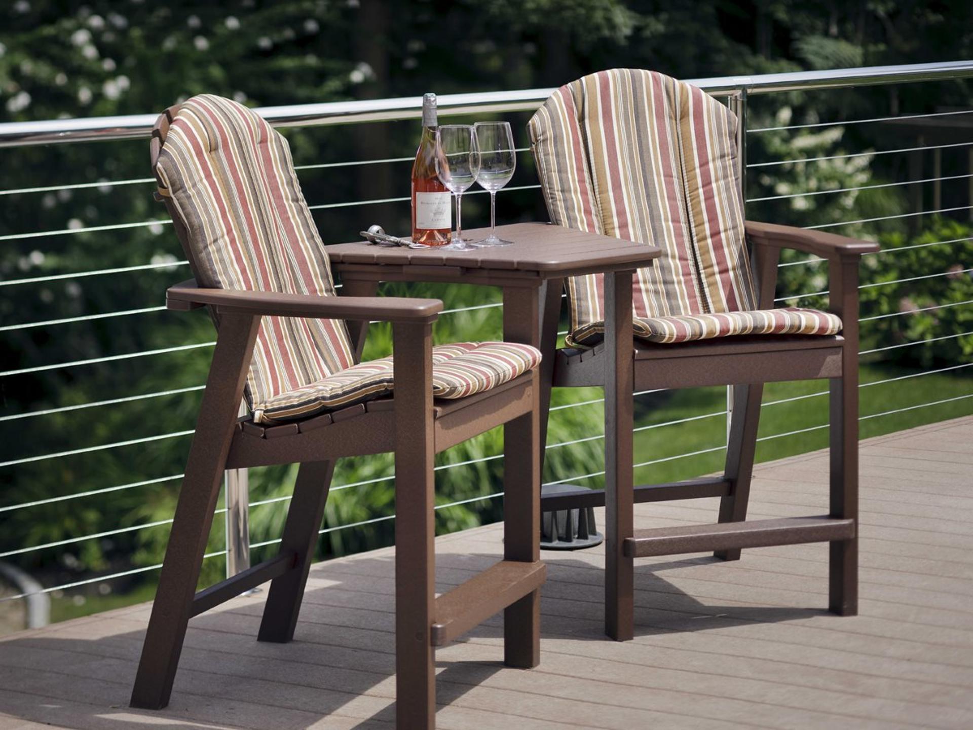 Shellback Adirondack Recycled Plastic Cushion Counter Set