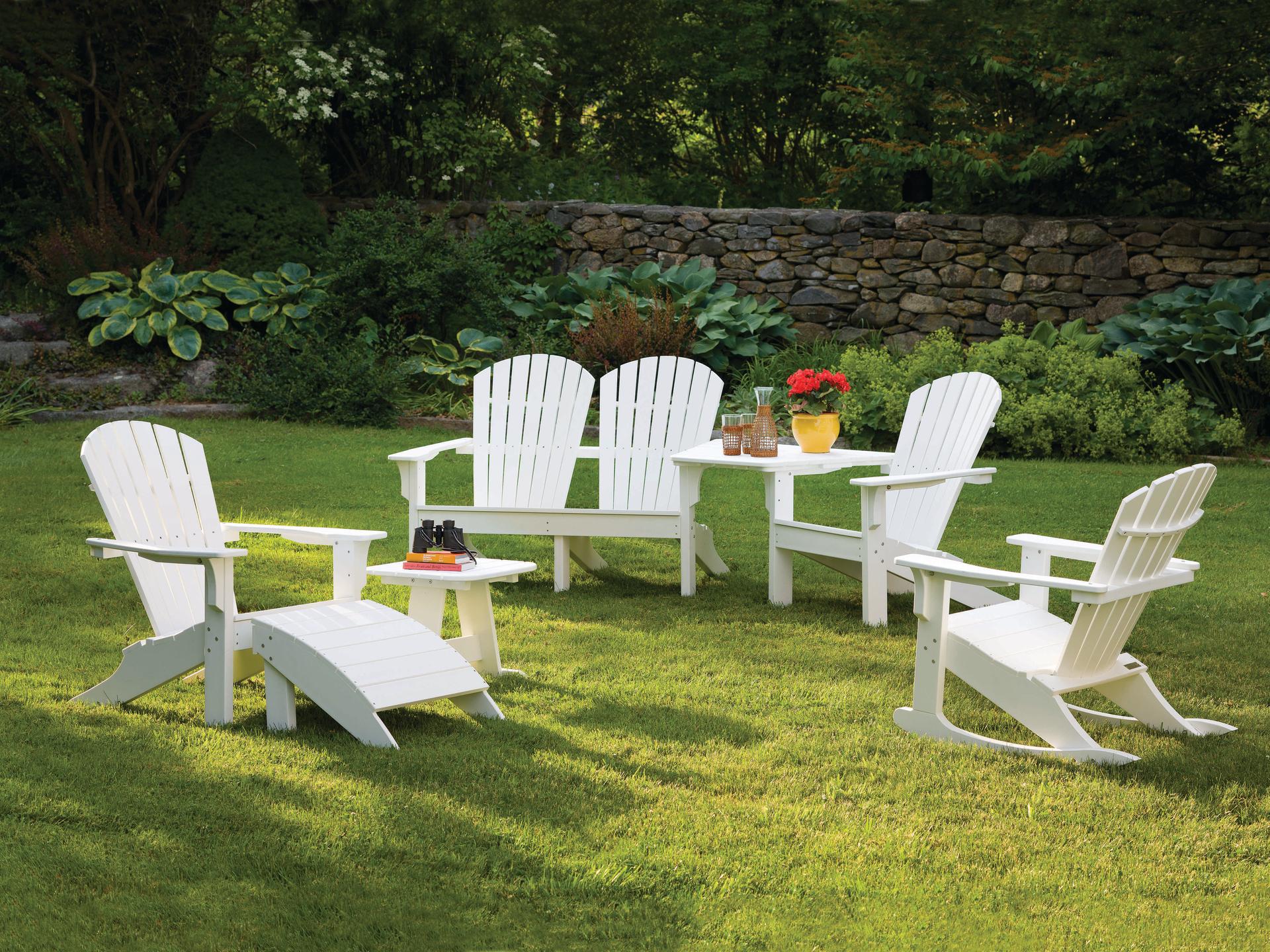 Seaside Casual Classic Adirondack Recycled Plastic Foot Stool