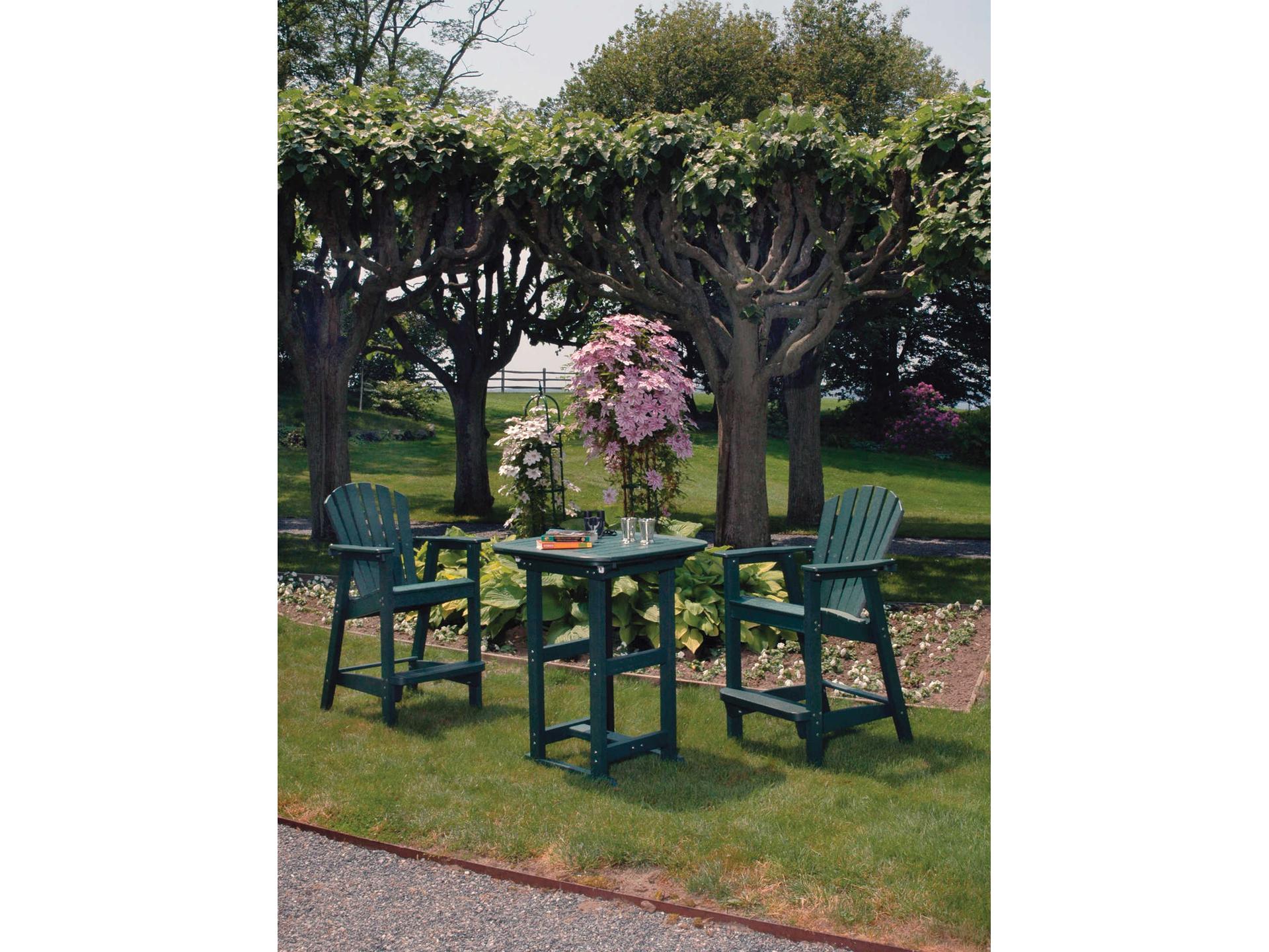 Seaside Casual Portsmouth Recycled Plastic Square Patio Bar Table with Umbrella Hole