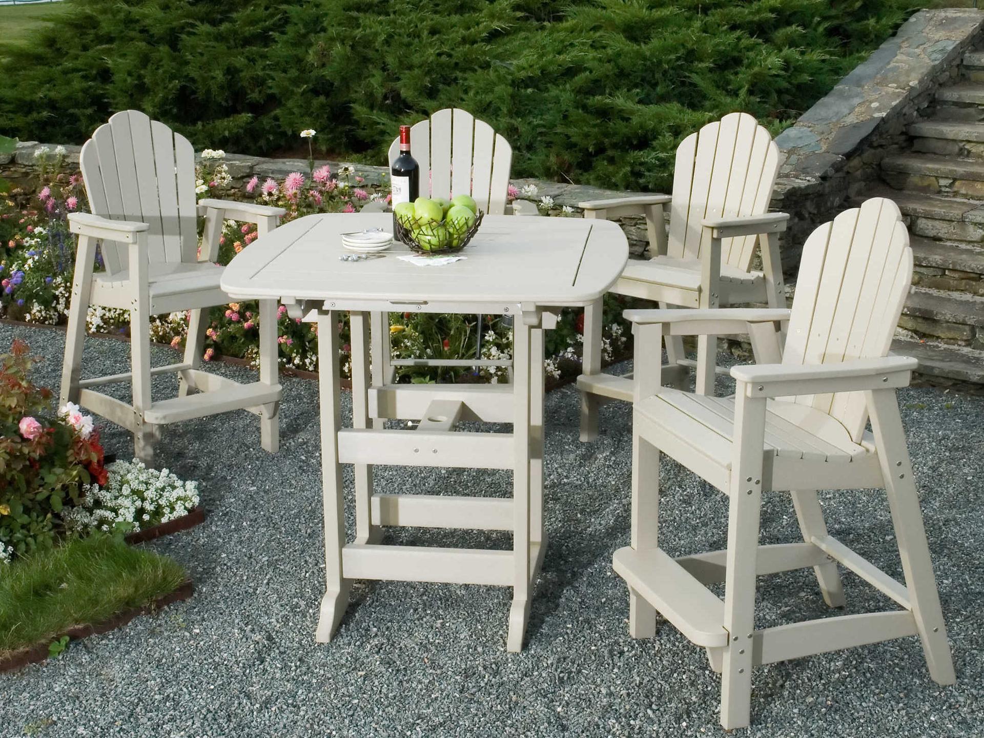 Seaside Casual Classic Adirondack Recycled Plastic Outdoor Bar Chair