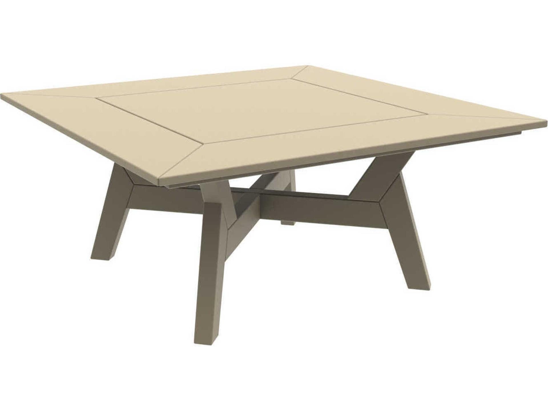 Seaside Casual Dex Recycled Plastic Square Outdoor Chat Table