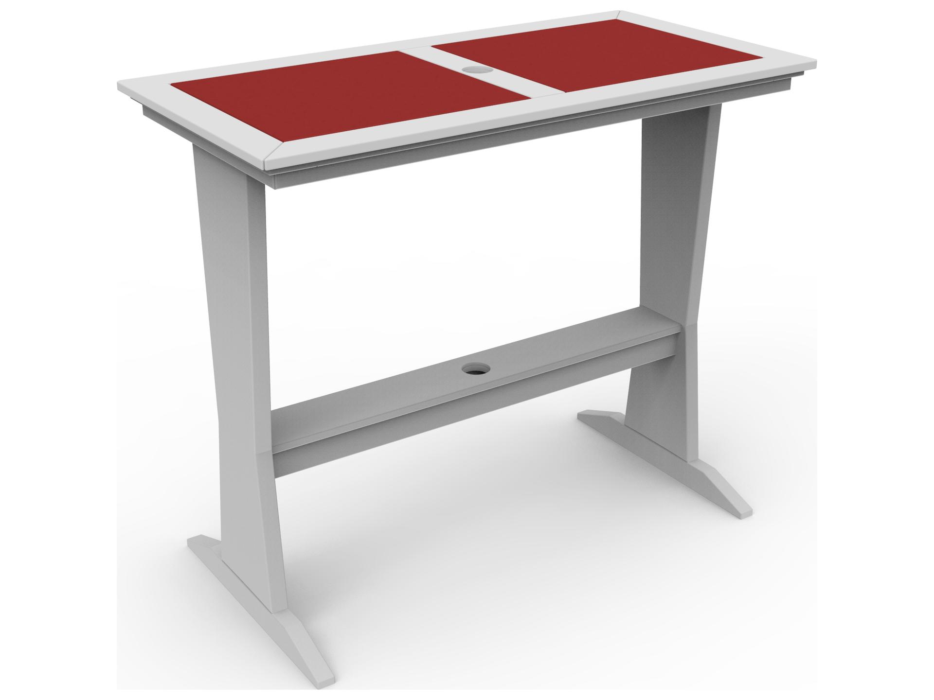 Seaside Casual Sym Recycled Plastic Rectangular Patio Bar Table