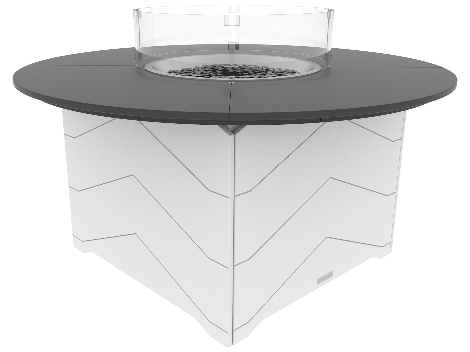 Aura Recycled Plastic Round Chat Patio Fire Pit Table