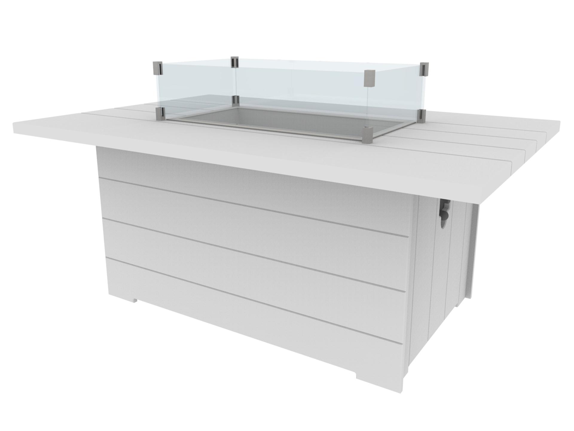 Aura Recycled Plastic Rectangular Outdoor Fire Pit Table