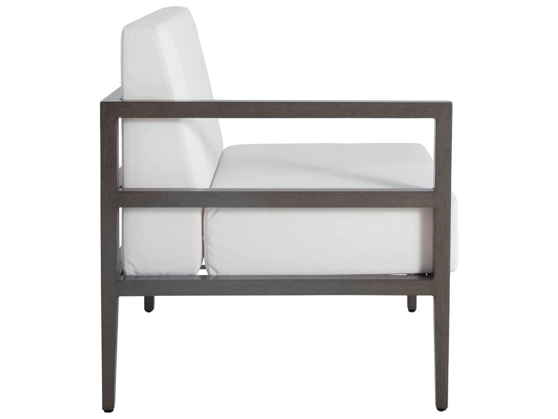 Summer Classics Santa Barbara Aluminum Slate Grey Sectional Left/Right Arm Outdoor Patio Lounge Chair