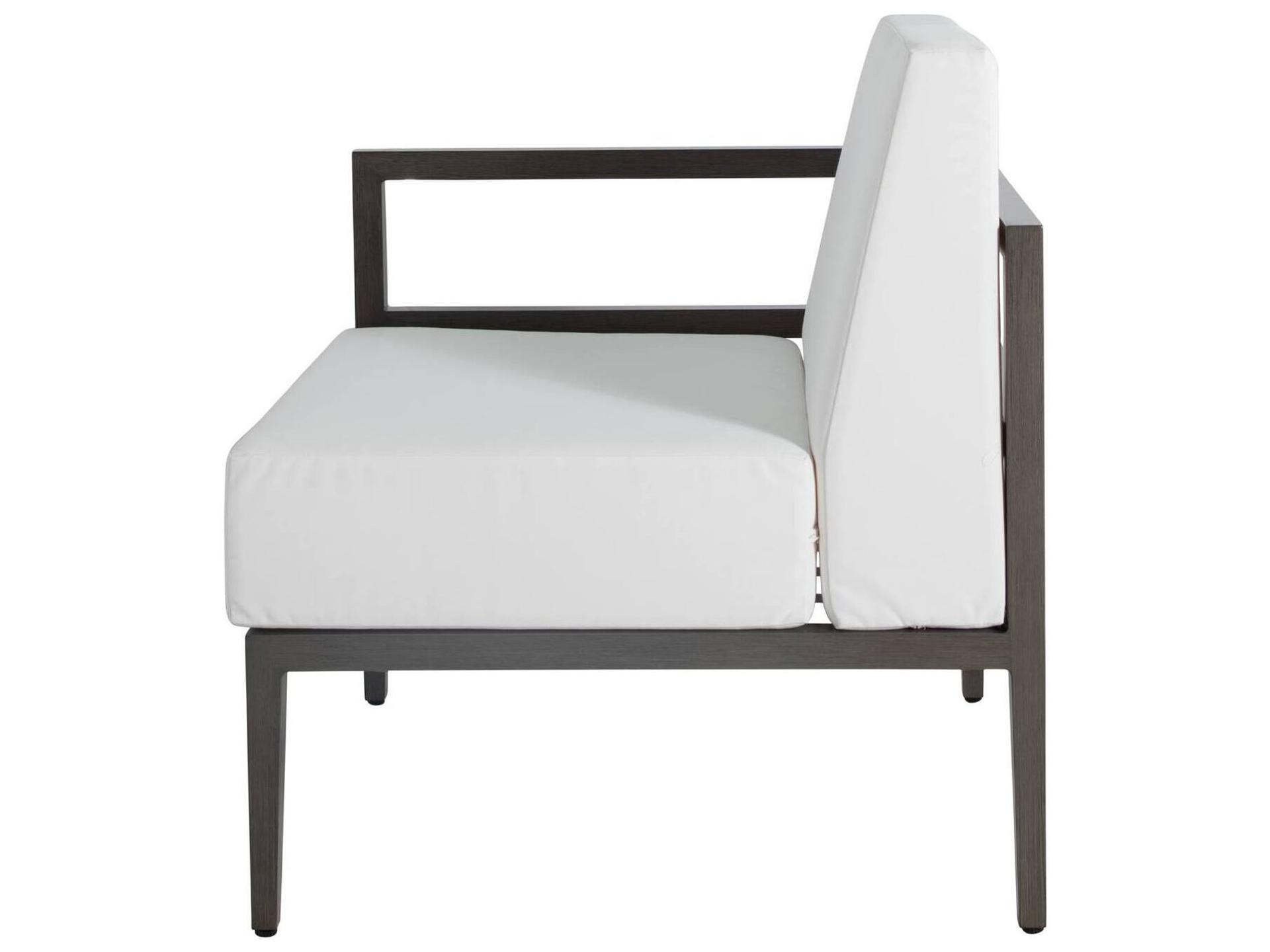 Summer Classics Santa Barbara Aluminum Slate Grey Sectional Left/Right Arm Outdoor Patio Lounge Chair