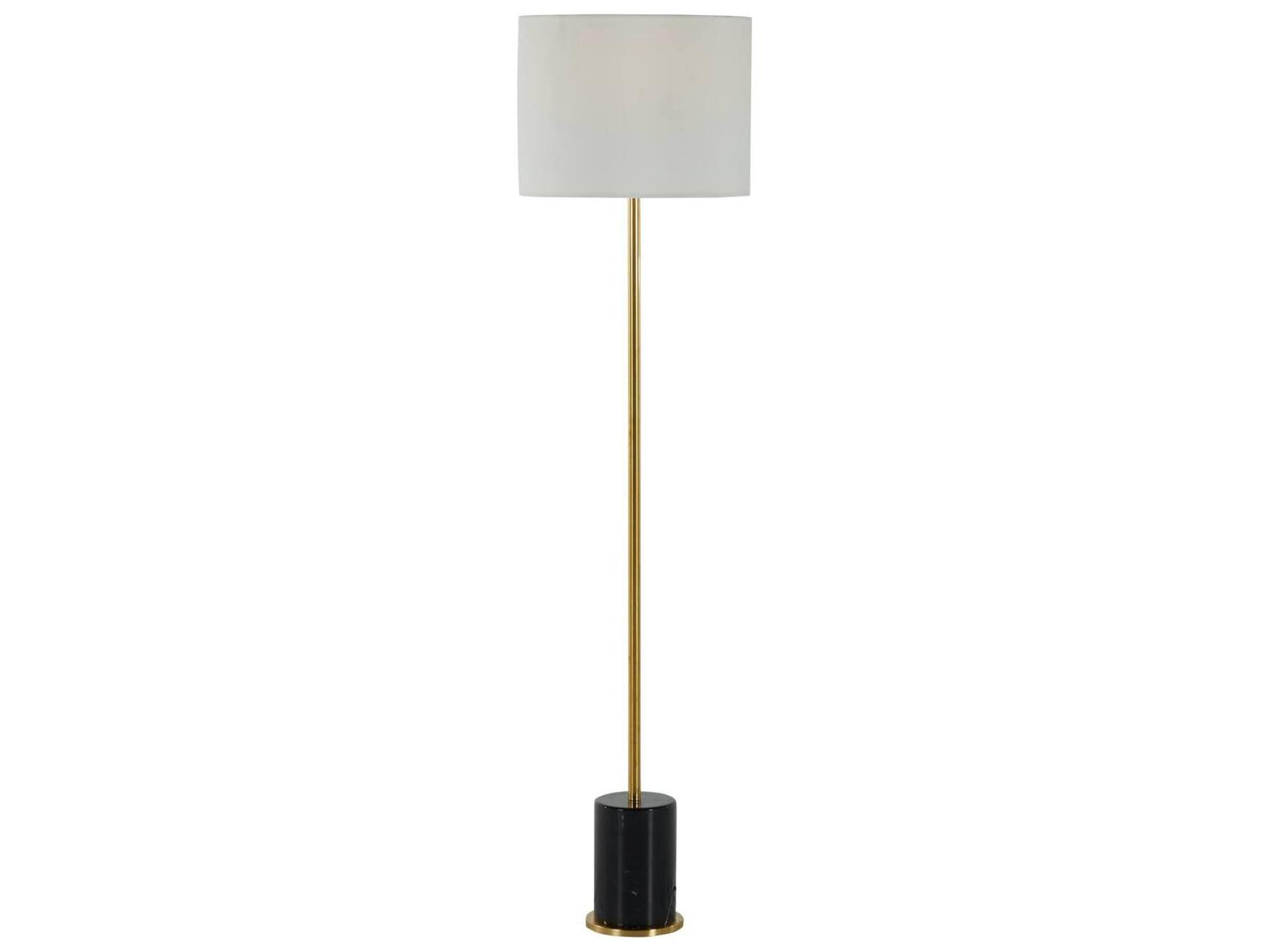 Gifford Iron Brass/Black Marble Floor Lamp