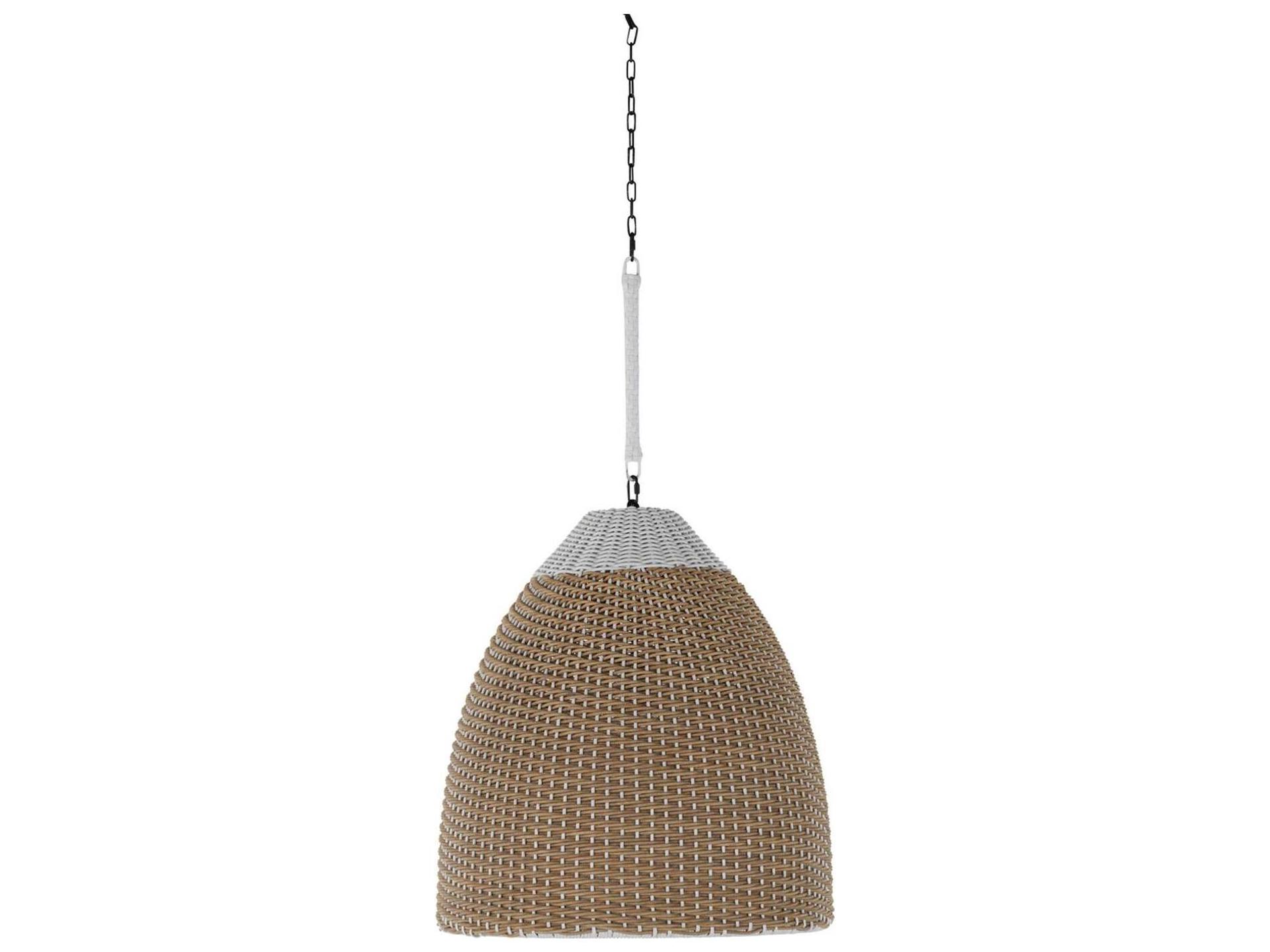 Prudence Resin Wicker Natural/White Outdoor Chandelier