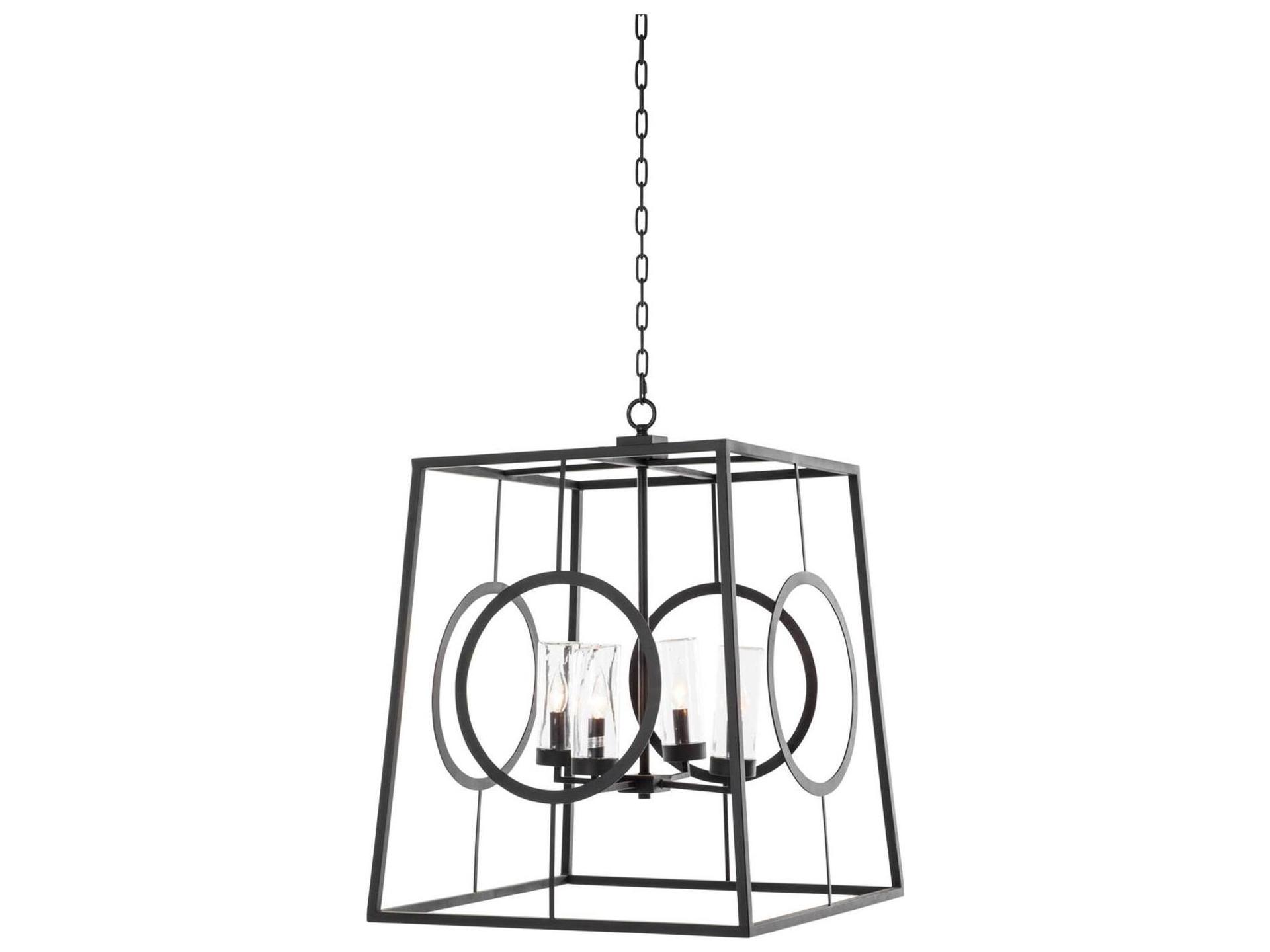 Omar Stainless Steel Black Outdoor Chandelier