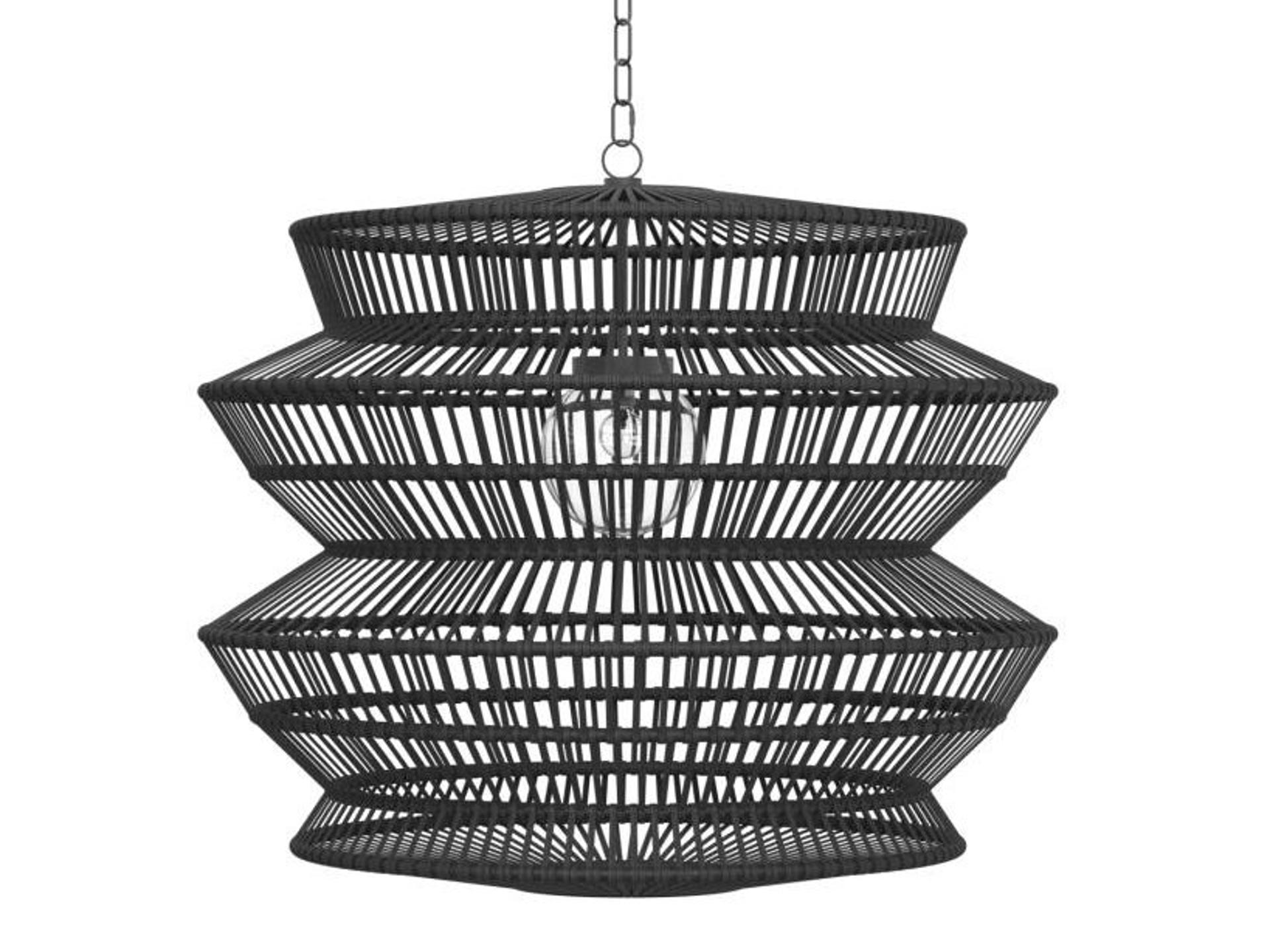 Mckenna Resin Rattan Onyx Outdoor Large Chandelier