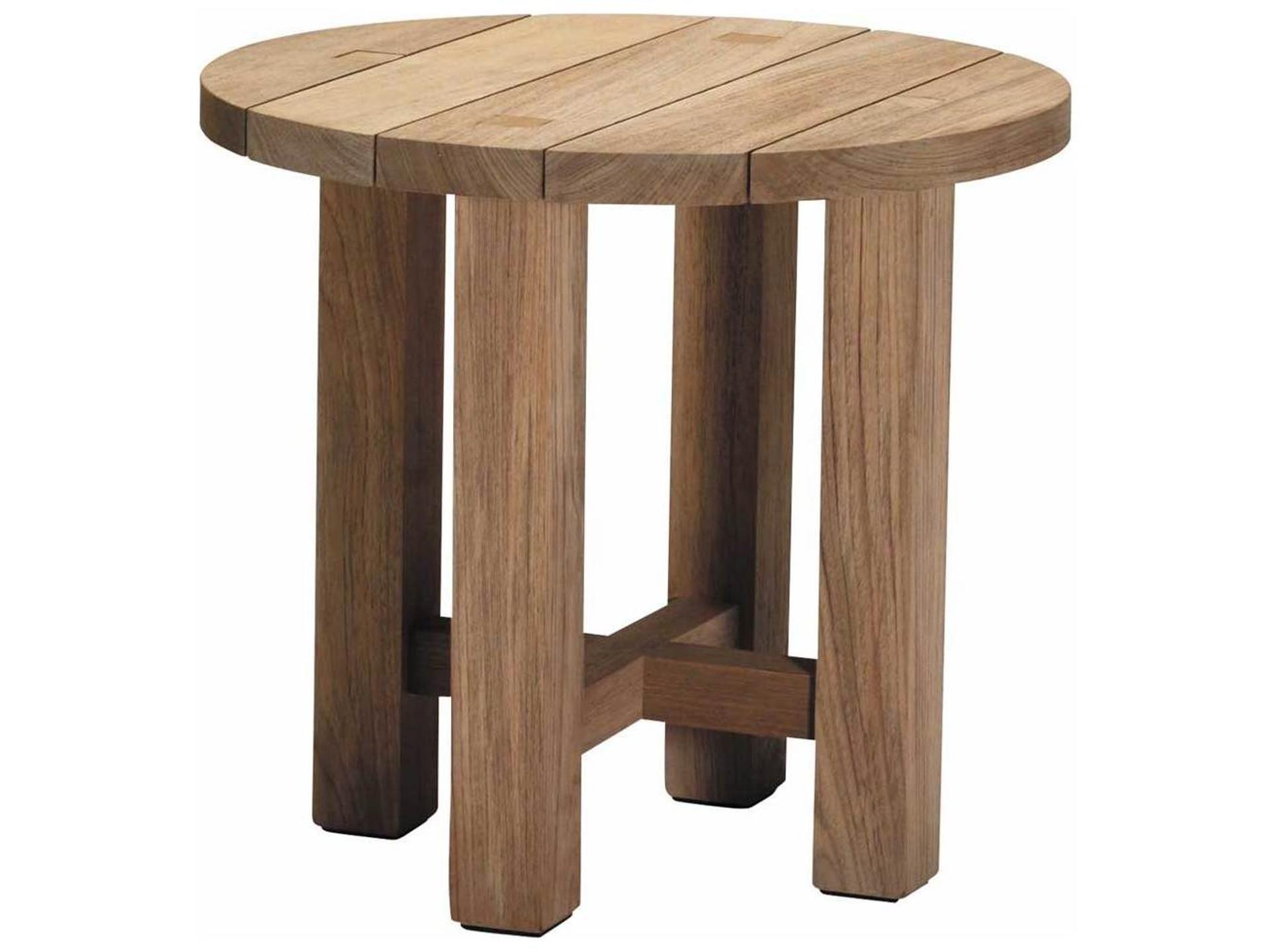 Croquet Teak Round Outdoor End Table