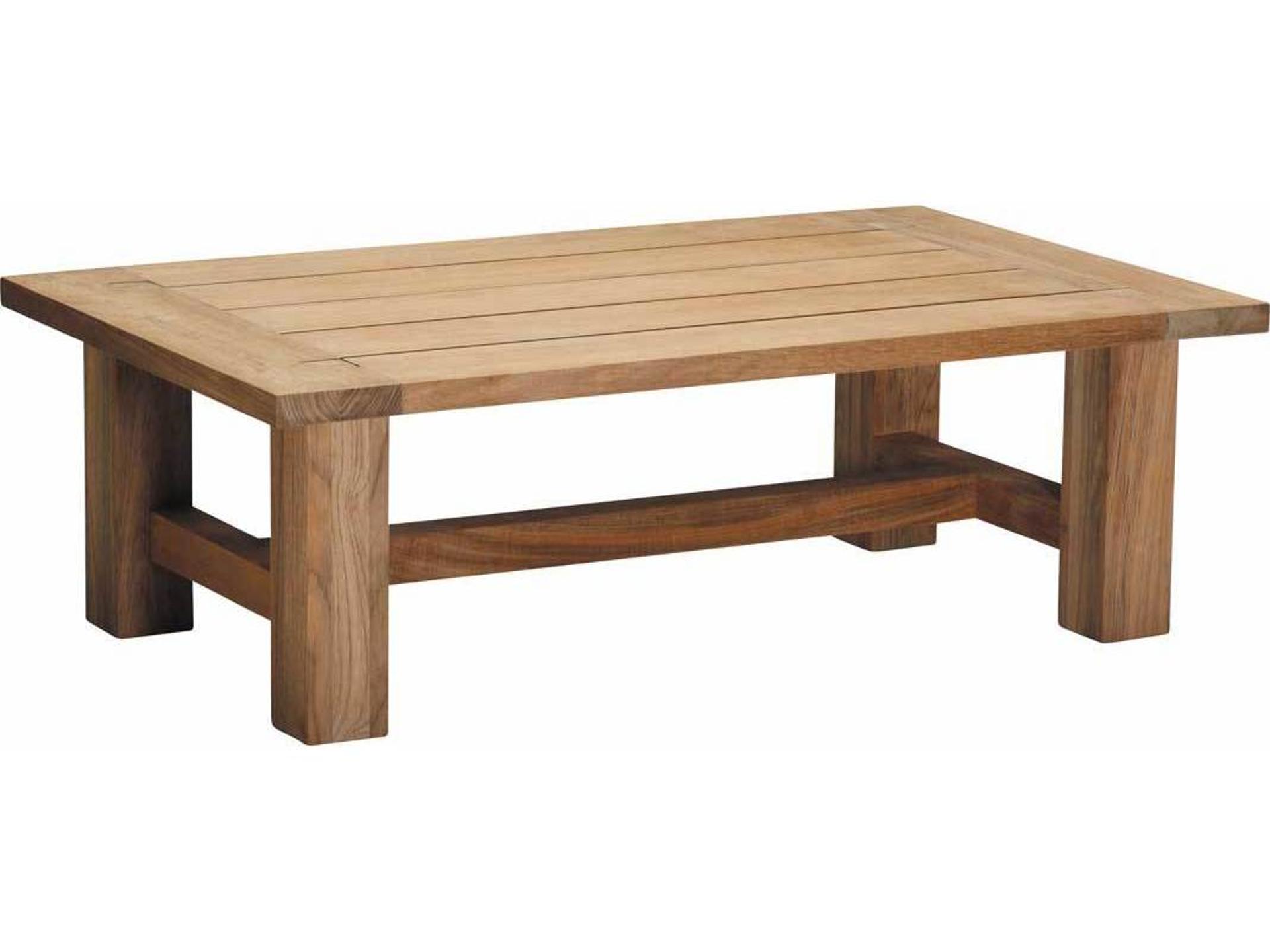Croquet Teak Outdoor Coffee Table Rectangular Slatted