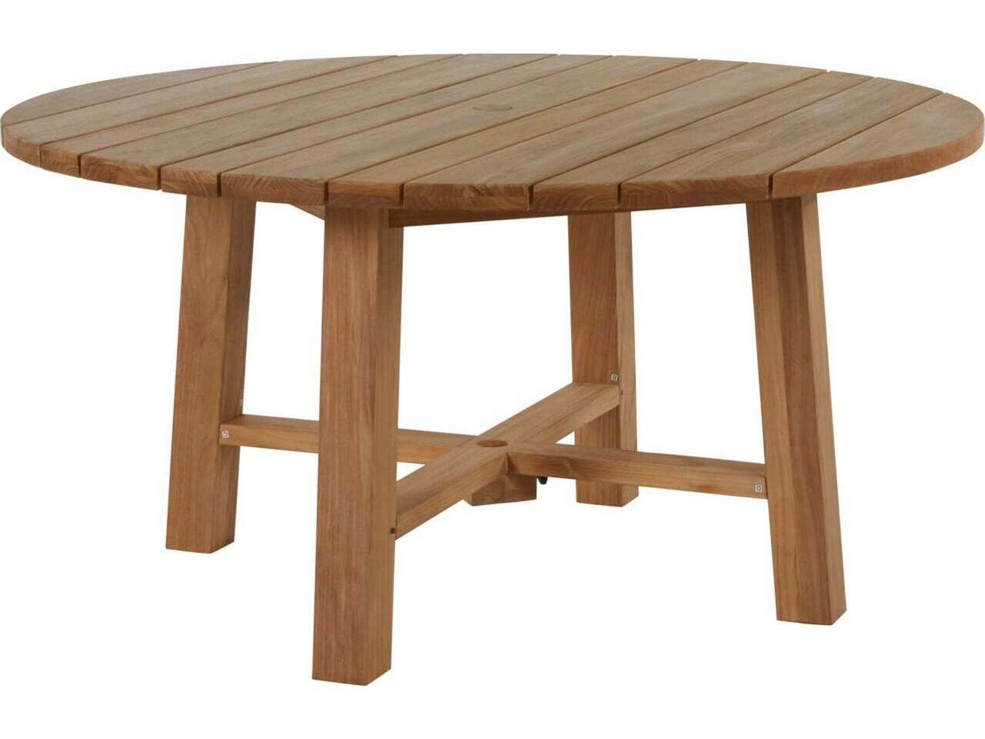 Paige Teak Natural Round Outdoor Patio Dining Table