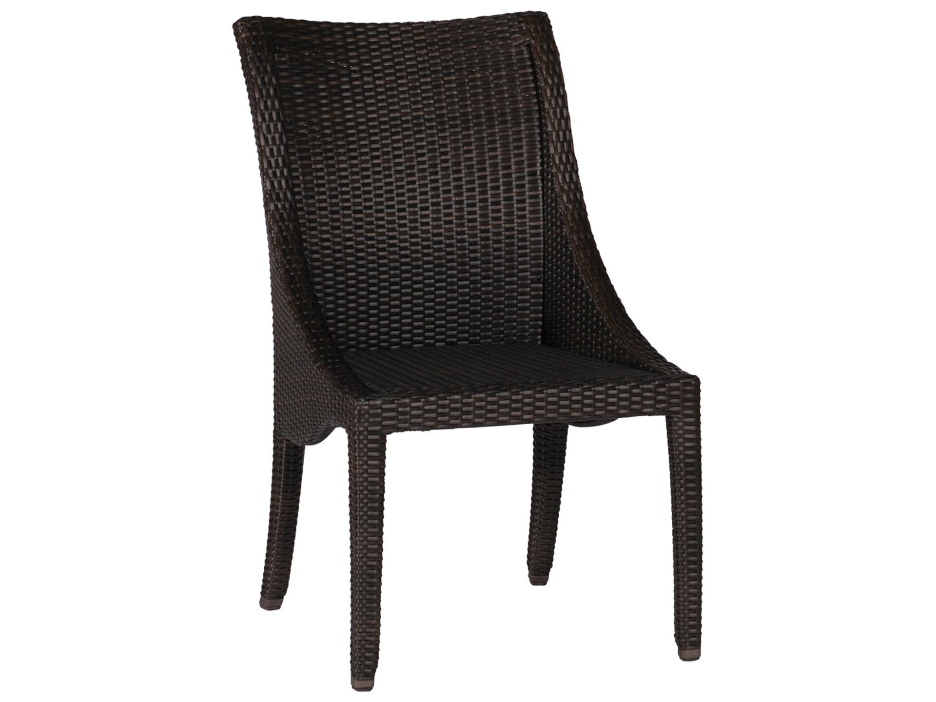 Athena Wicker Patio Dining Side Chair with Cushion