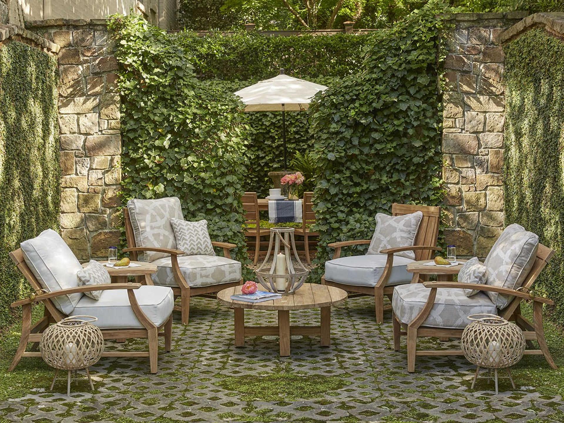 Summer Classics Croquet Teak Outdoor Lounge Set