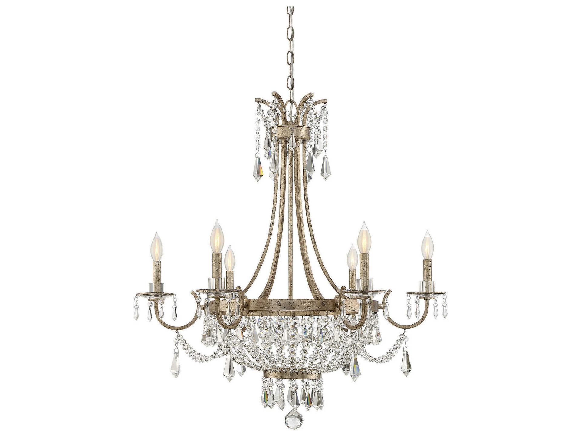 6-Light Claiborne Chandelier in Avalite Finish with Crystal Accents